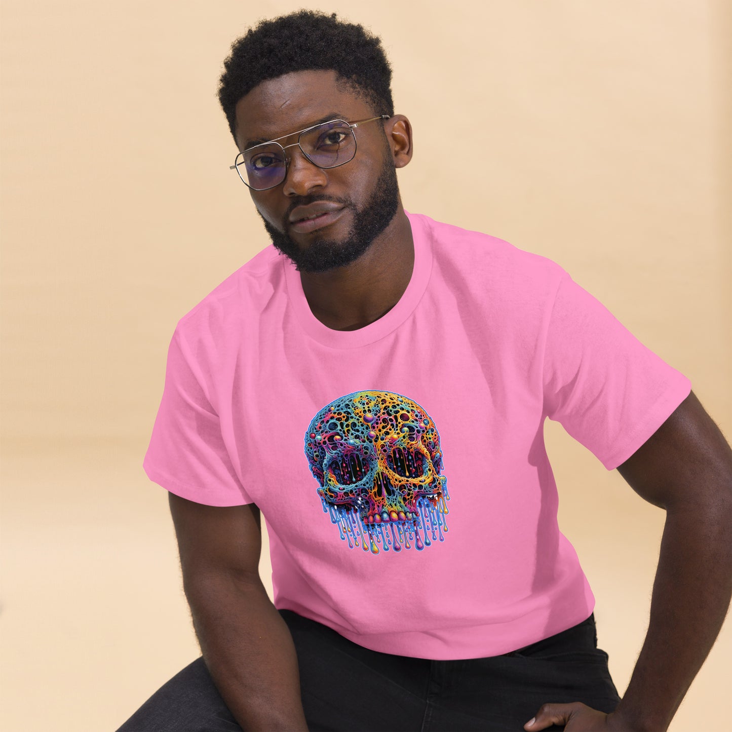 GraffyTees Colorful dripping Skull Men's classic tee