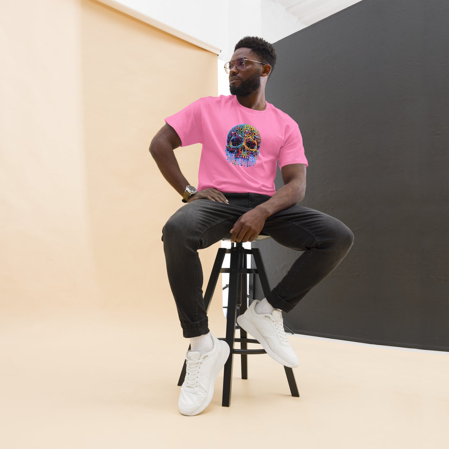 GraffyTees Colorful dripping Skull Men's classic tee