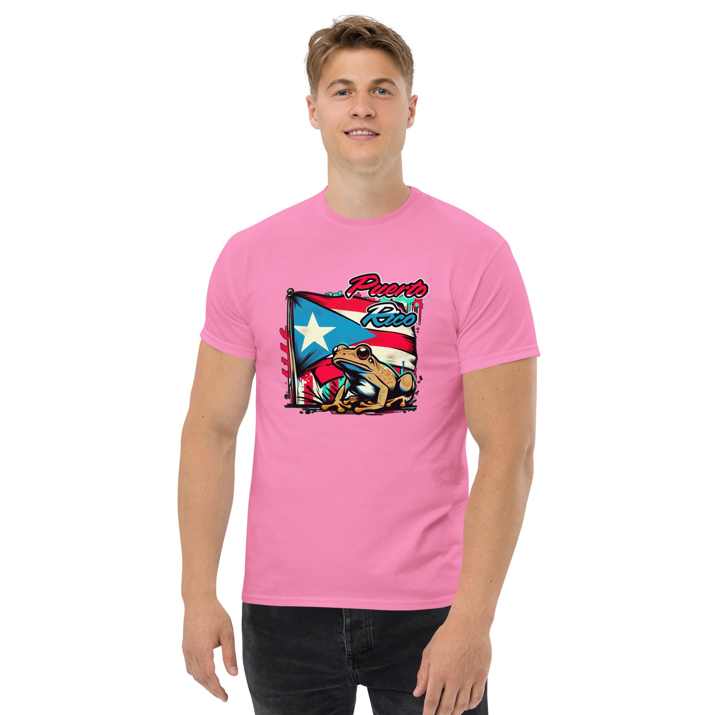 Graffytees Puerto Rico flag and coqui Men's classic tee