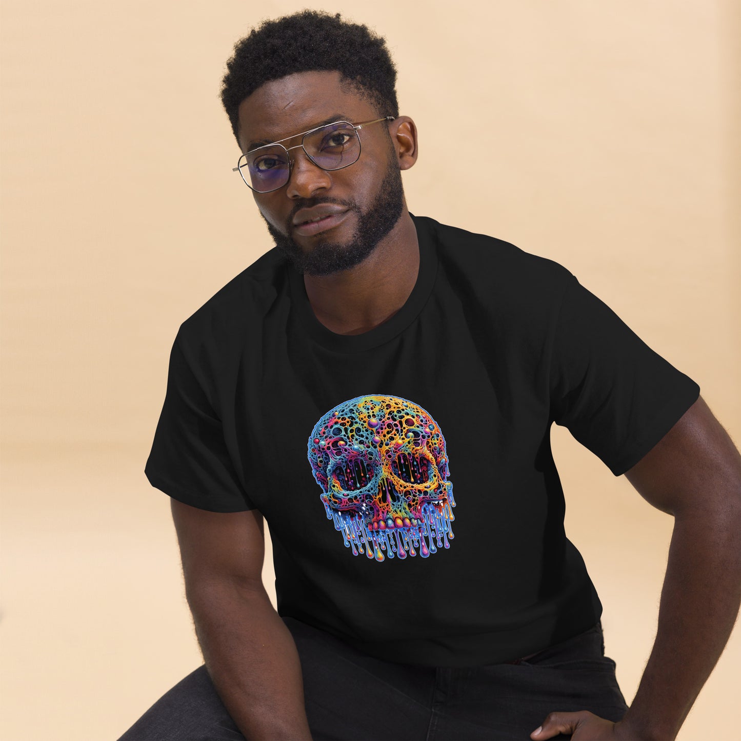GraffyTees Colorful dripping Skull Men's classic tee