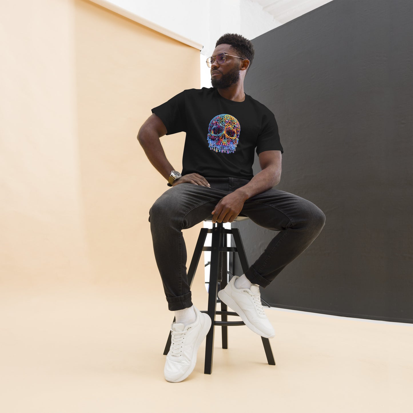 GraffyTees Colorful dripping Skull Men's classic tee