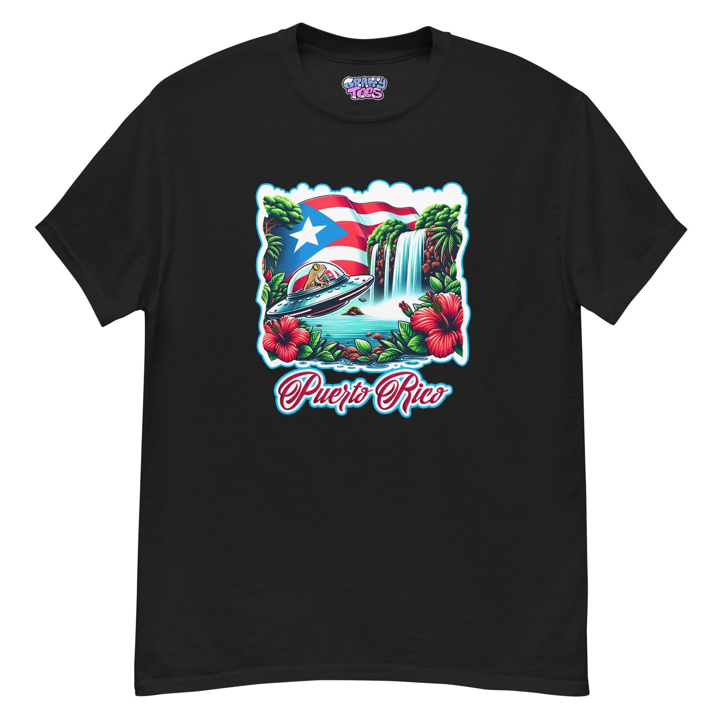 Graffytees Puerto Rico Coqui in UFO Men's classic tee