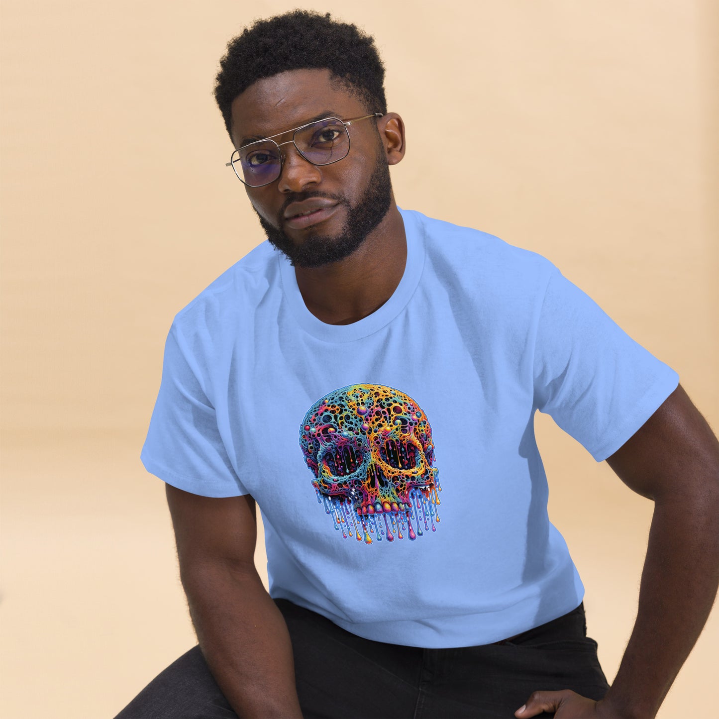 GraffyTees Colorful dripping Skull Men's classic tee
