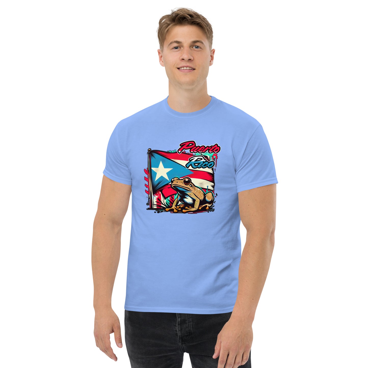 Graffytees Puerto Rico flag and coqui Men's classic tee