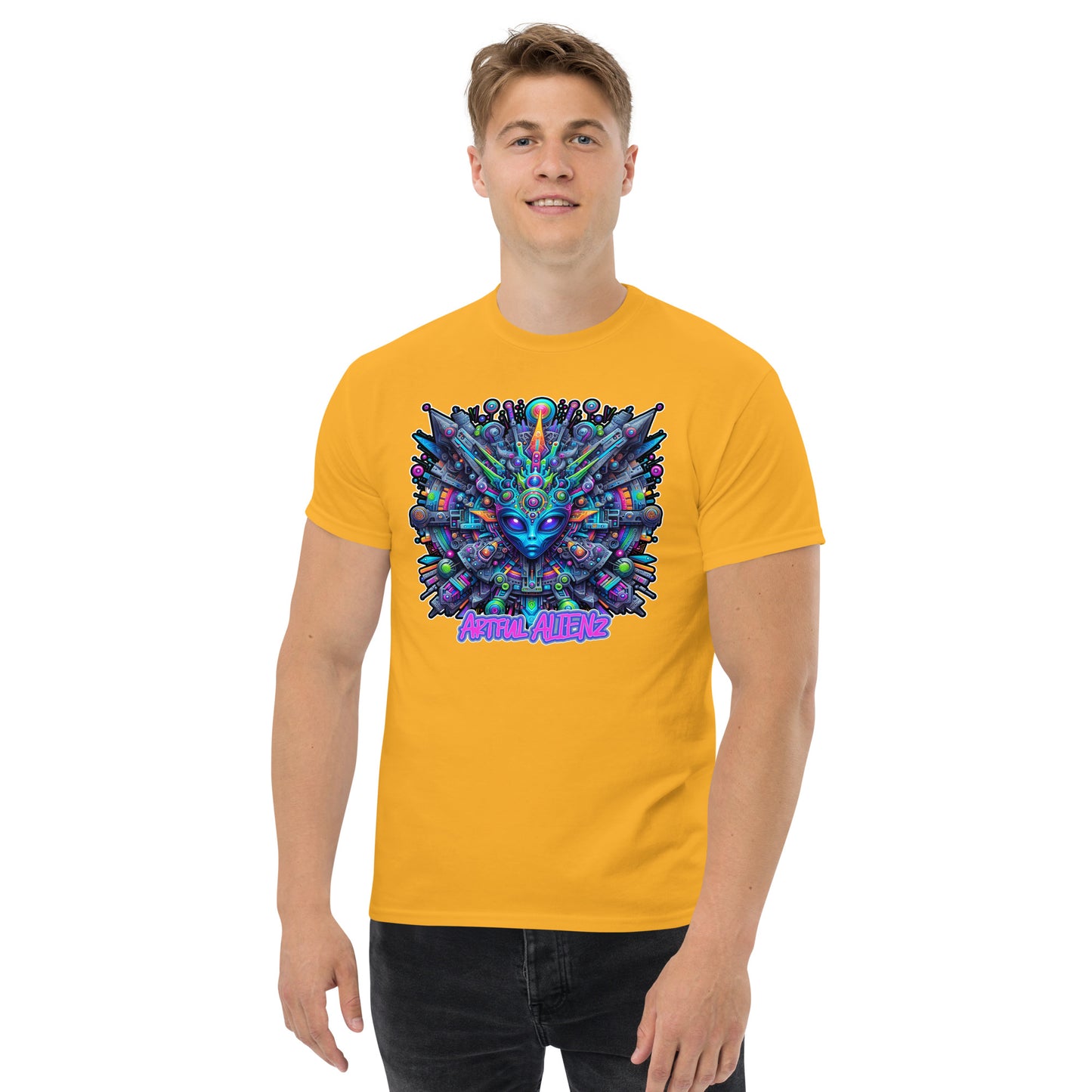 Graffiti Artful Alienz Purp Men's classic tee
