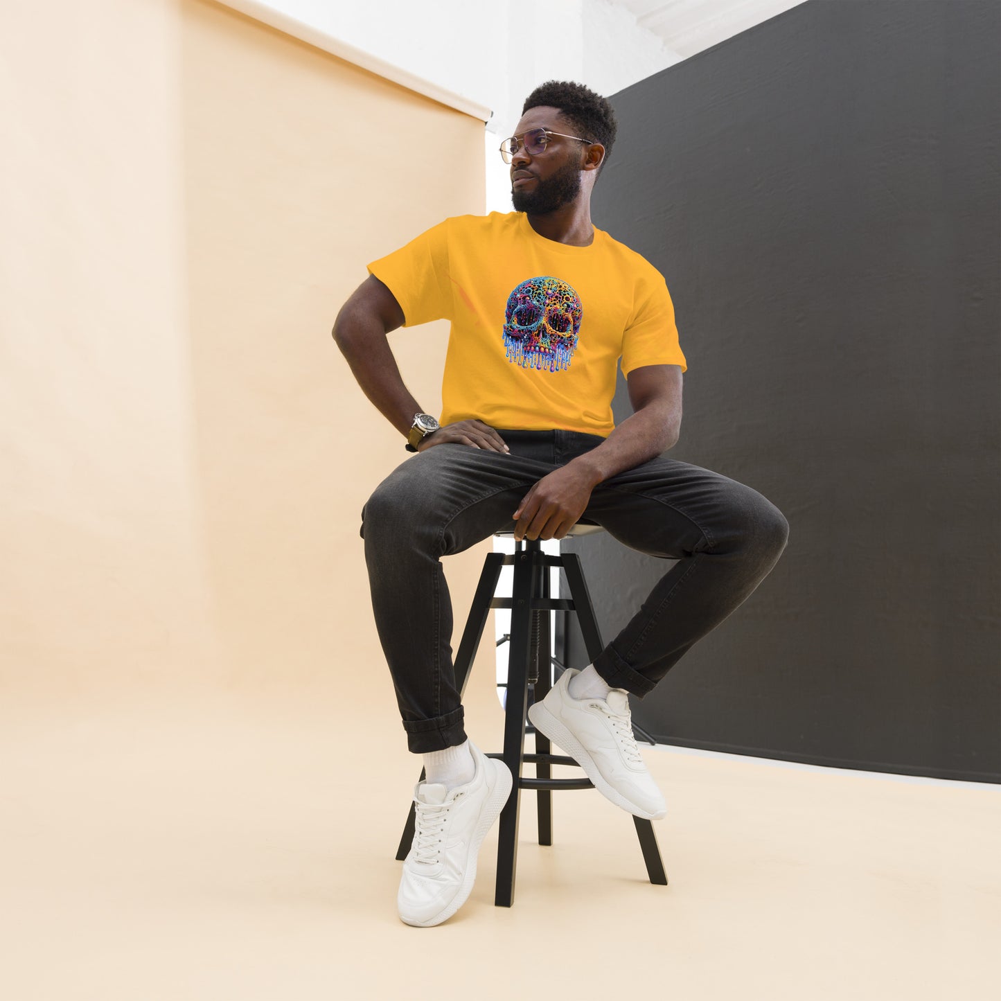 GraffyTees Colorful dripping Skull Men's classic tee