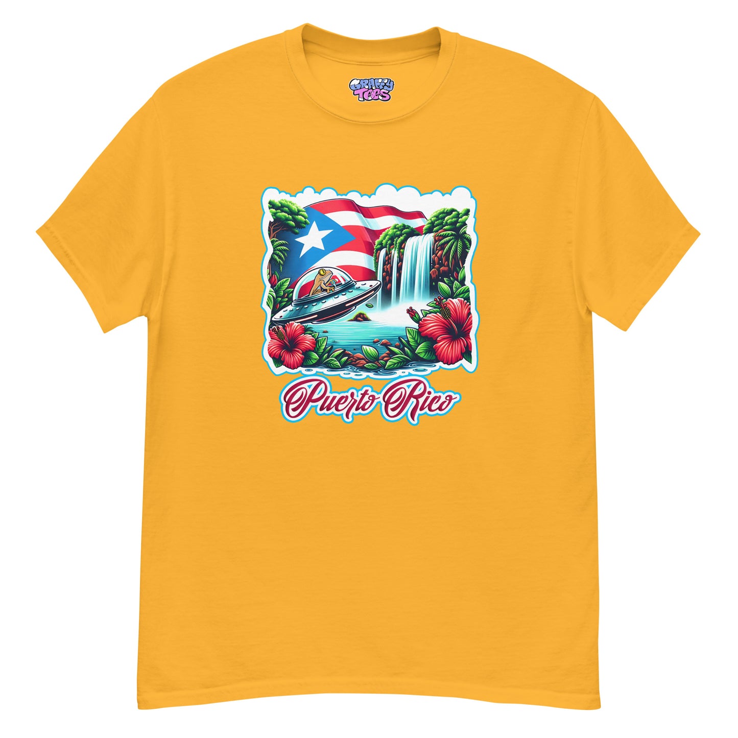 Graffytees Puerto Rico Coqui in UFO Men's classic tee
