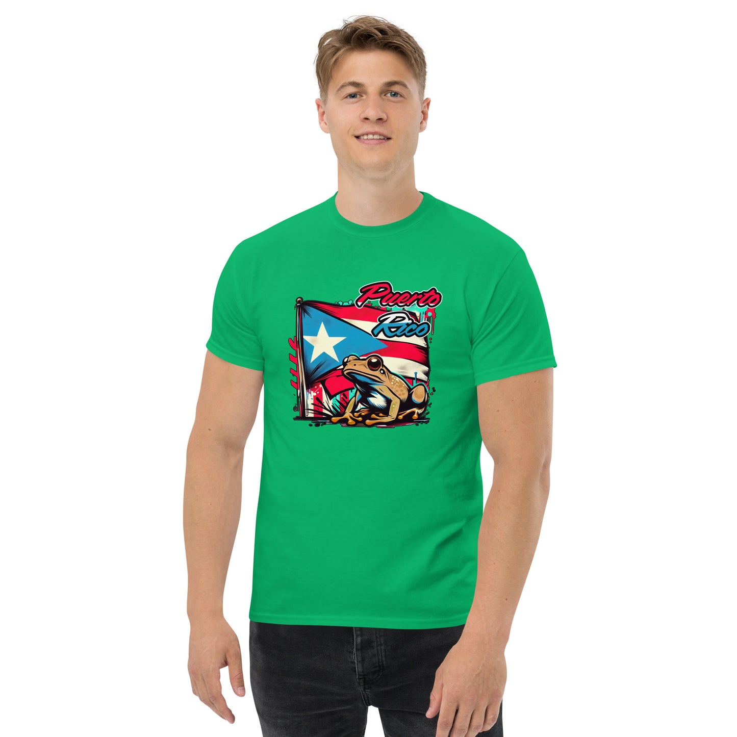 Graffytees Puerto Rico flag and coqui Men's classic tee