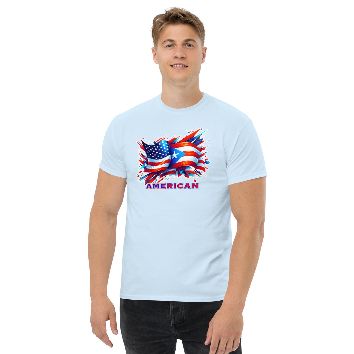 Graffytees AME-RICAN Graffiti flags US-PR Men's classic tee