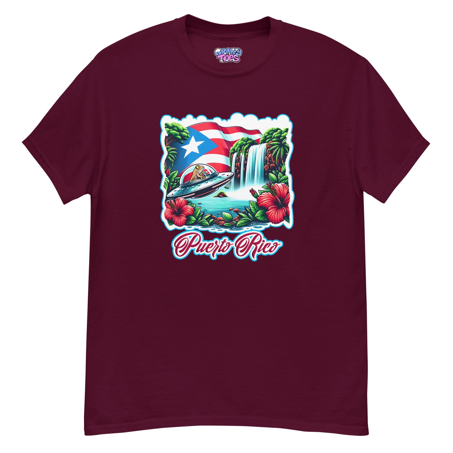 Graffytees Puerto Rico Coqui in UFO Men's classic tee