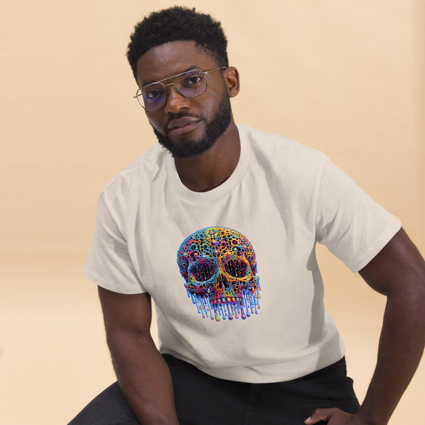 GraffyTees Colorful dripping Skull Men's classic tee