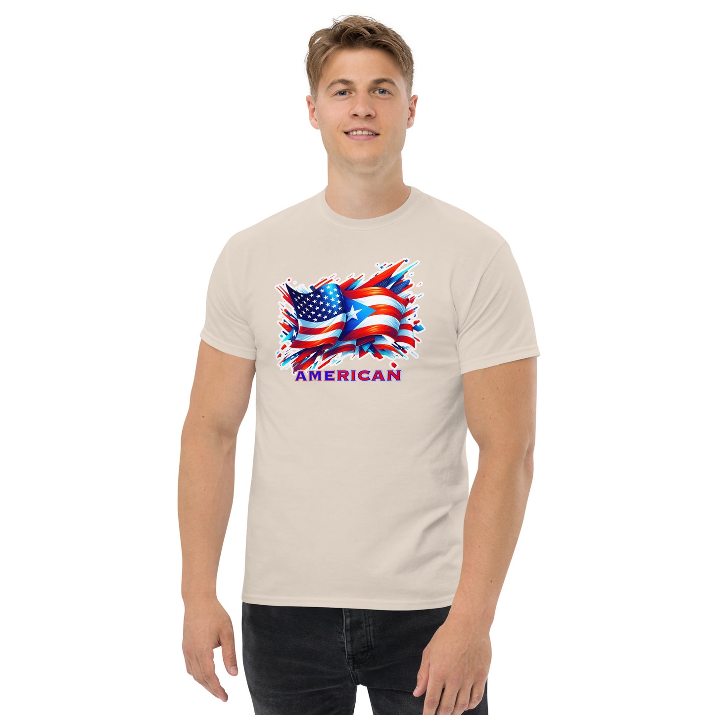 Graffytees AME-RICAN Graffiti flags US-PR Men's classic tee