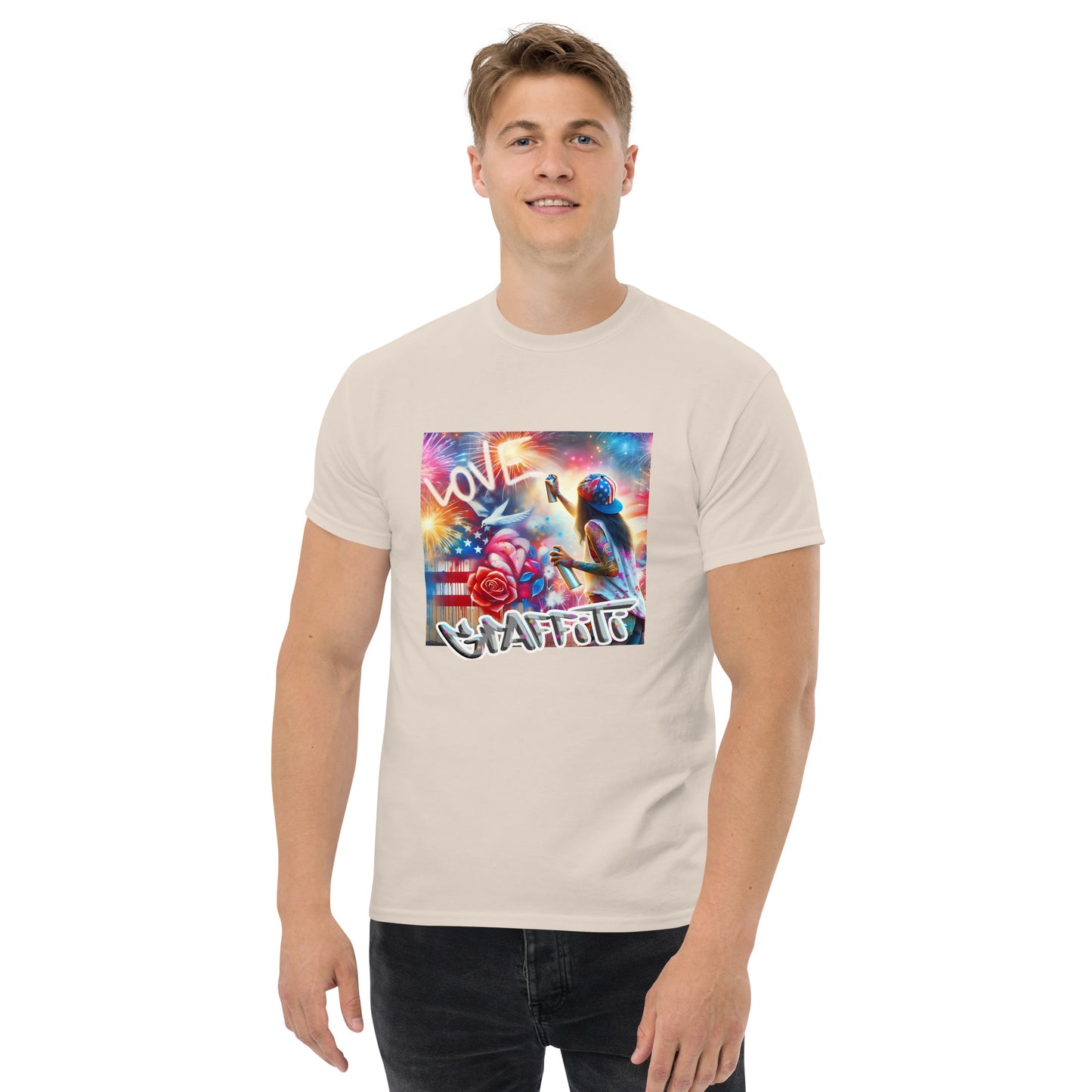 Graffytees Lady Vandall Love message Men's classic tee