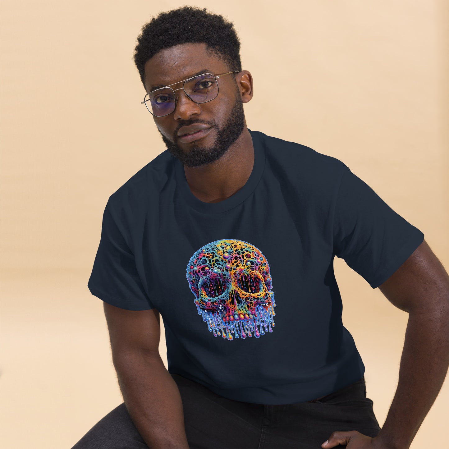 GraffyTees Colorful dripping Skull Men's classic tee
