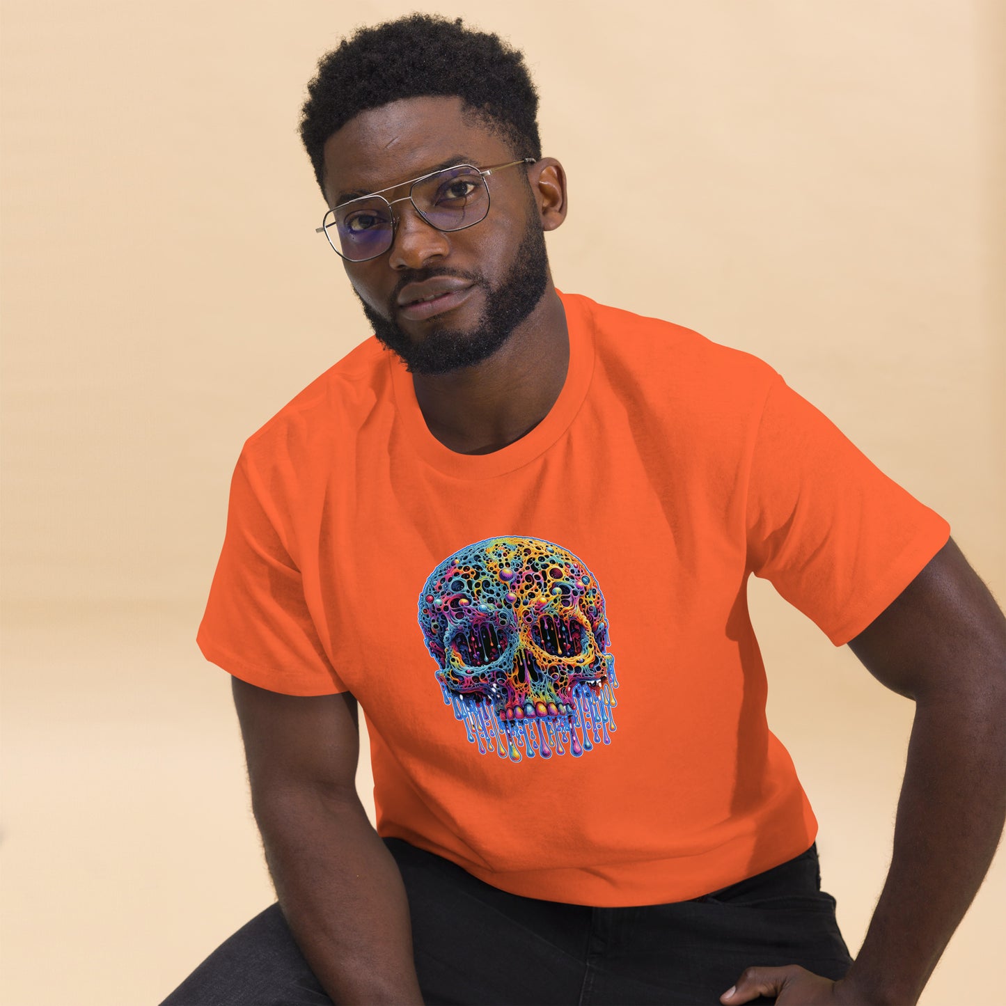 GraffyTees Colorful dripping Skull Men's classic tee