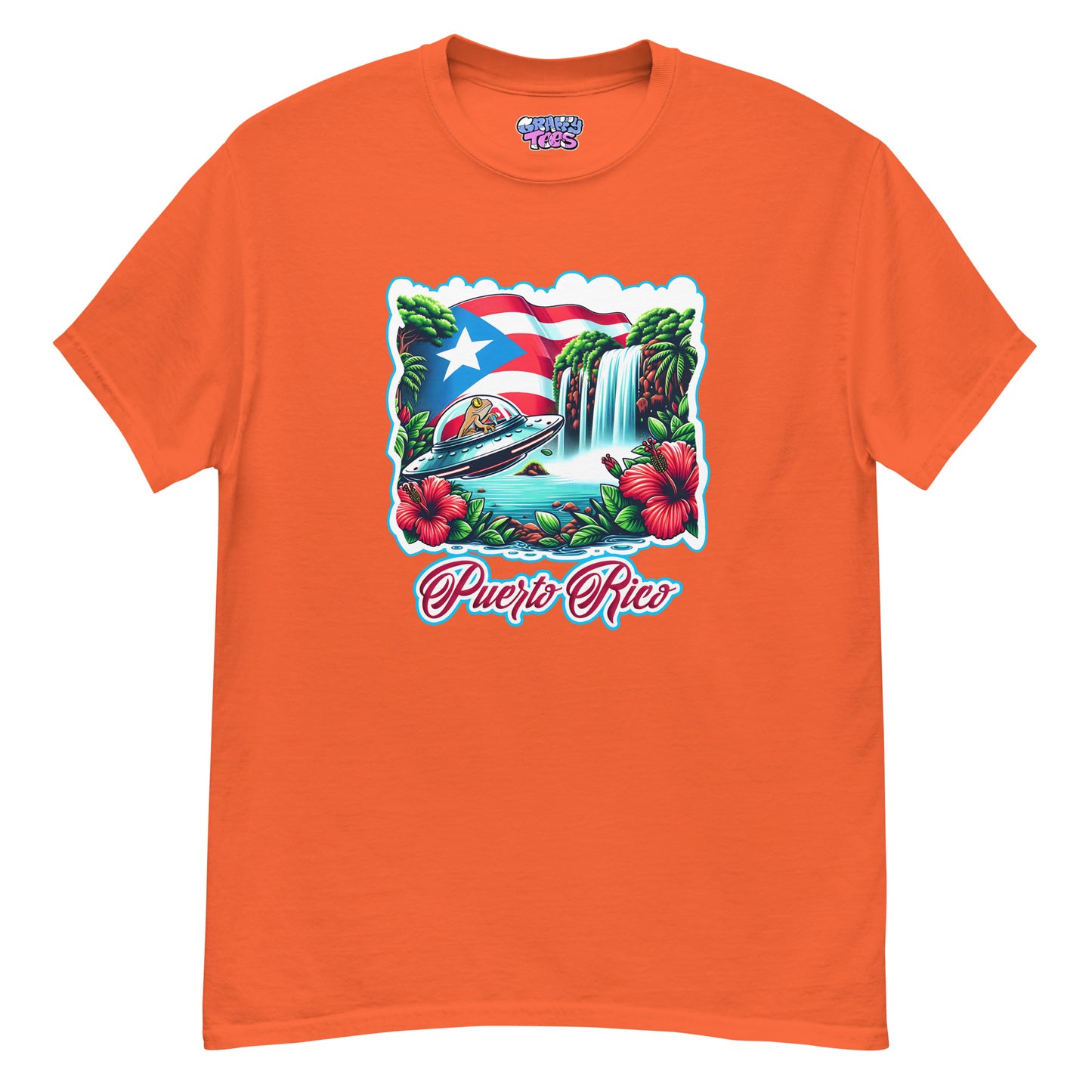 Graffytees Puerto Rico Coqui in UFO Men's classic tee