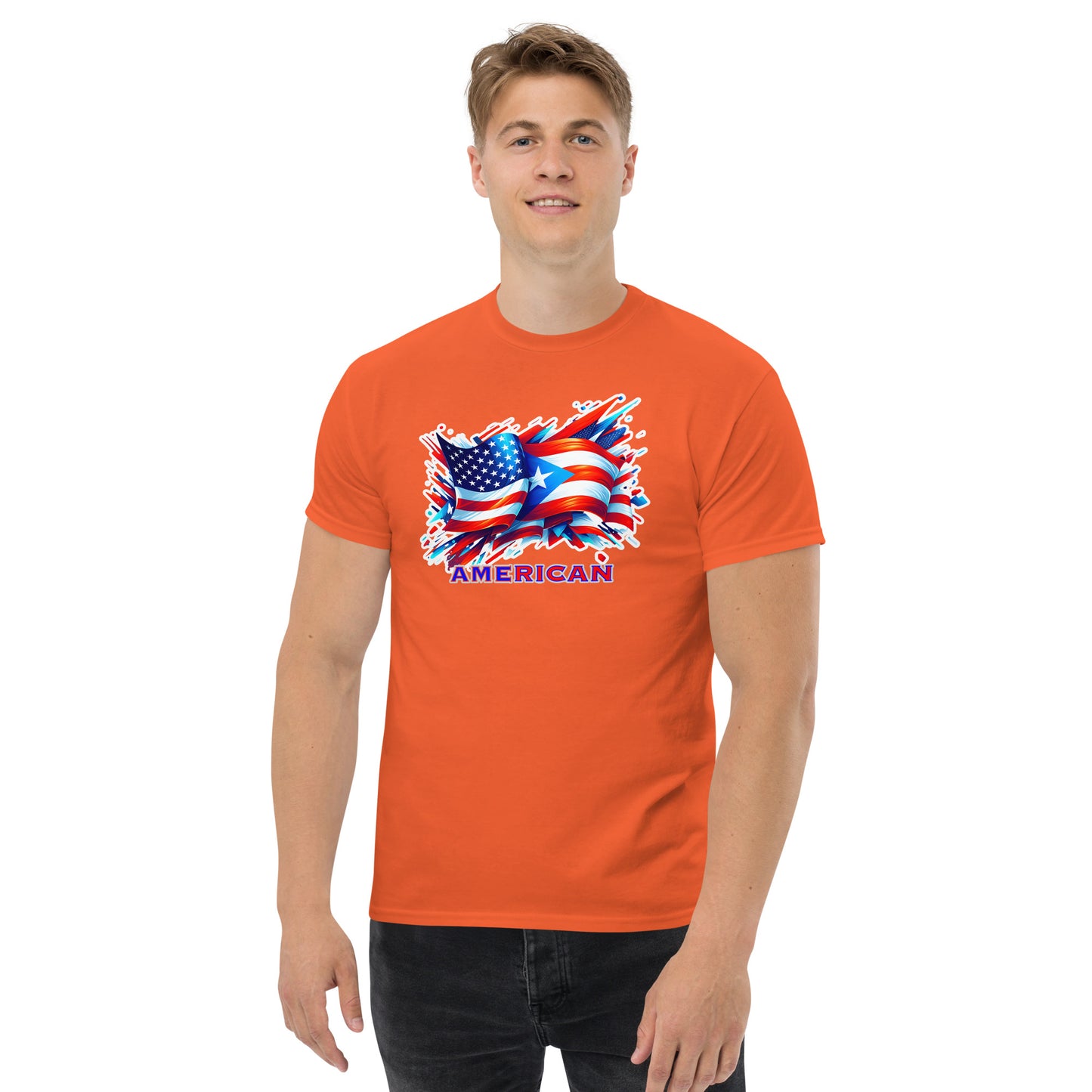 Graffytees AME-RICAN Graffiti flags US-PR Men's classic tee