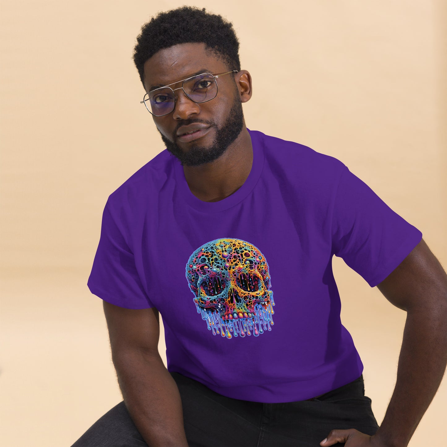 GraffyTees Colorful dripping Skull Men's classic tee