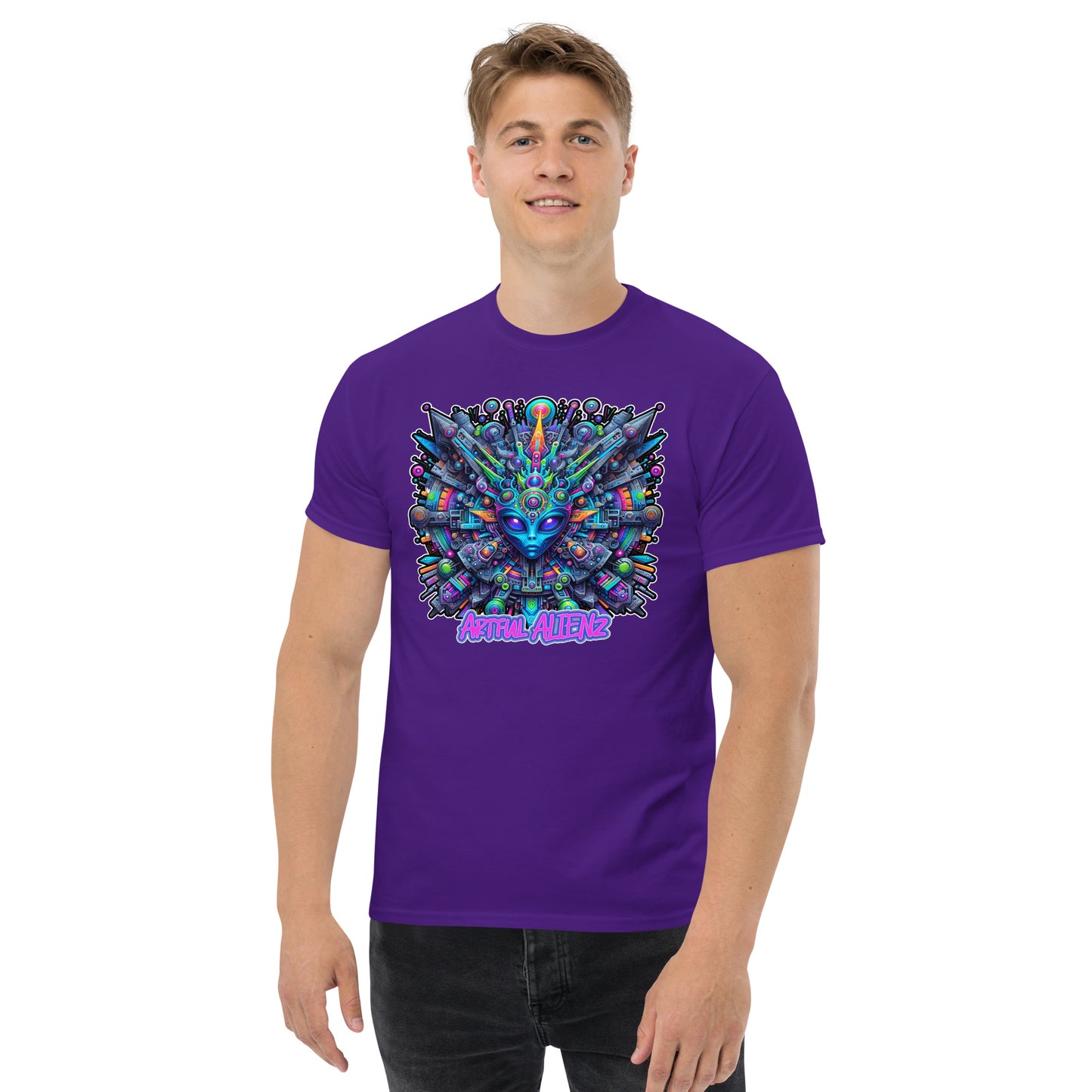Graffiti Artful Alienz Purp Men's classic tee