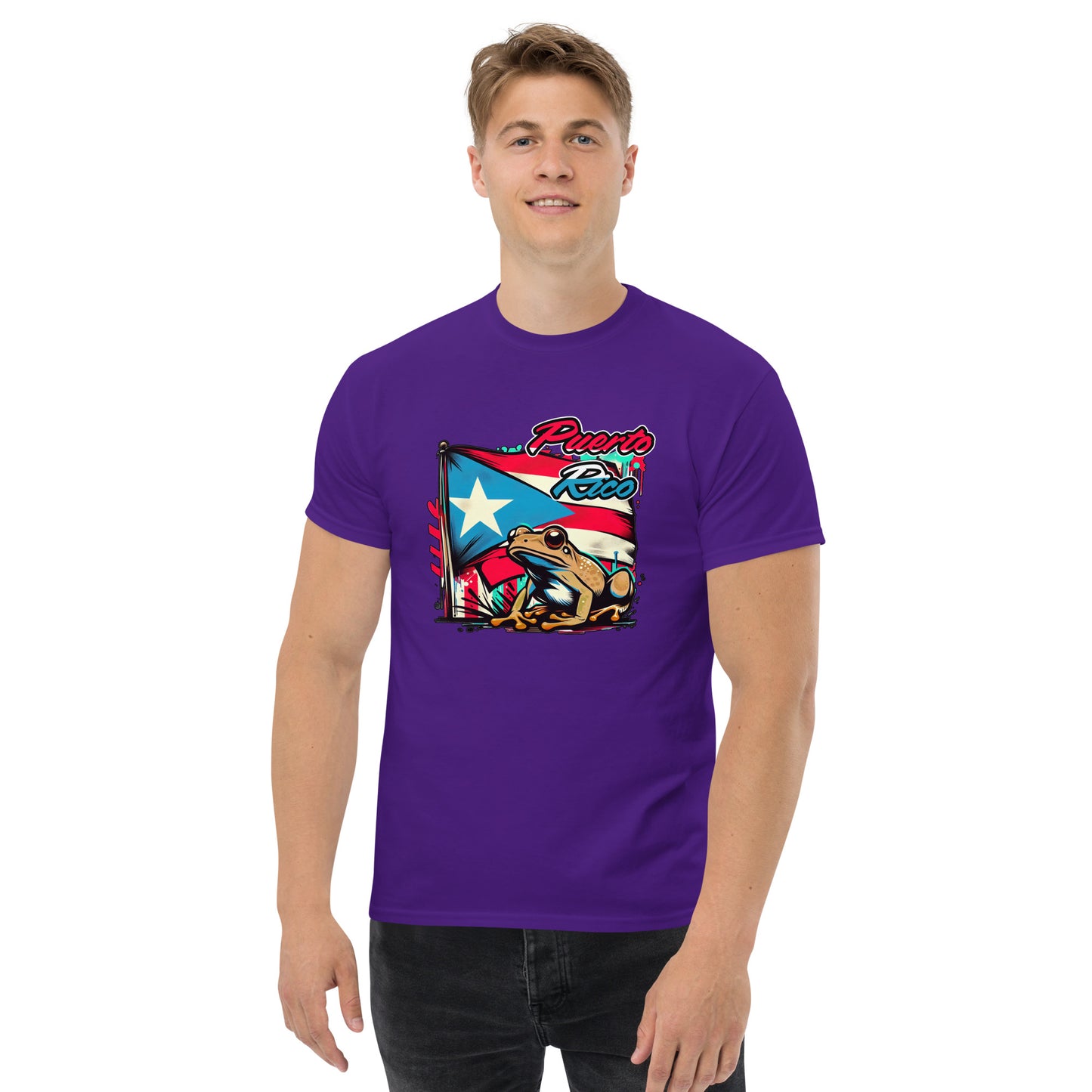 Graffytees Puerto Rico flag and coqui Men's classic tee