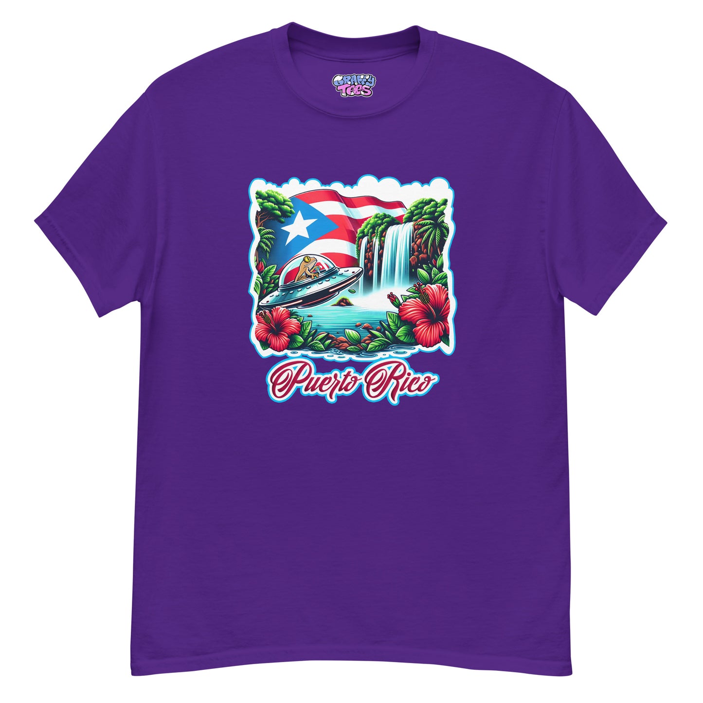 Graffytees Puerto Rico Coqui in UFO Men's classic tee