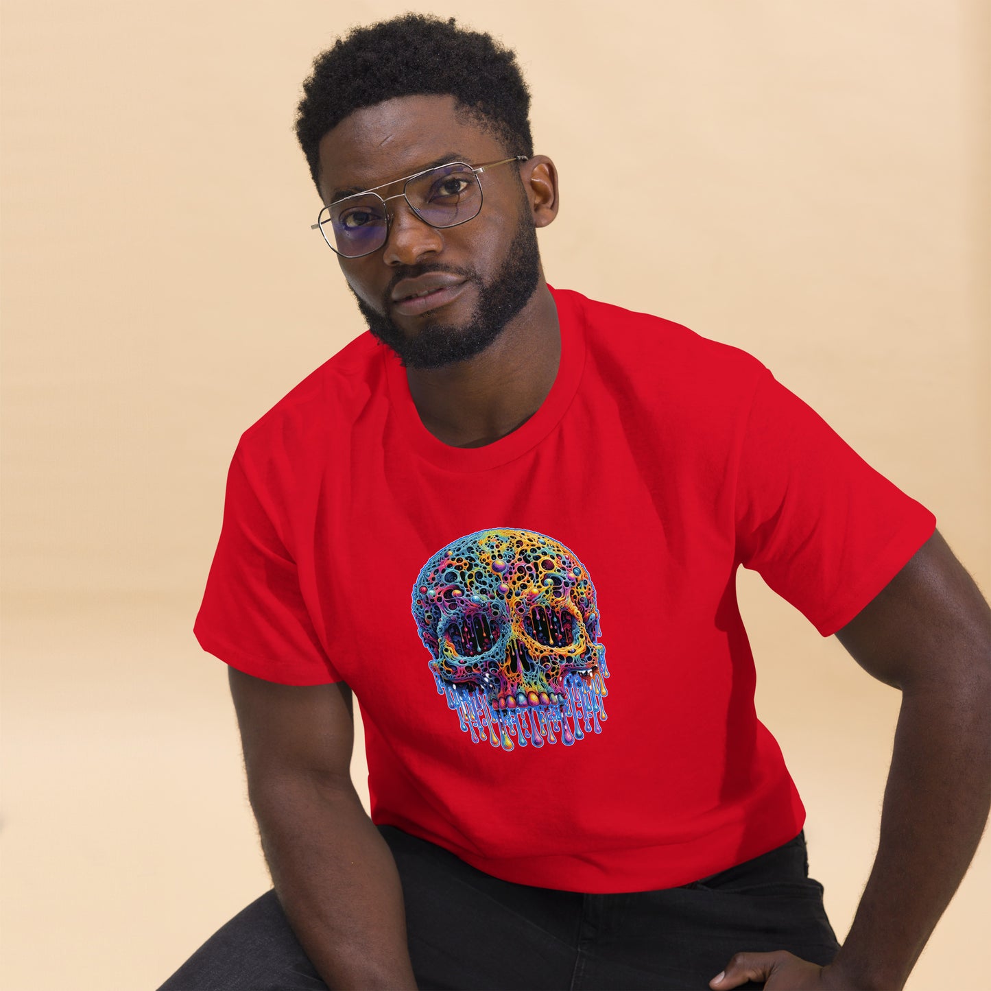 GraffyTees Colorful dripping Skull Men's classic tee
