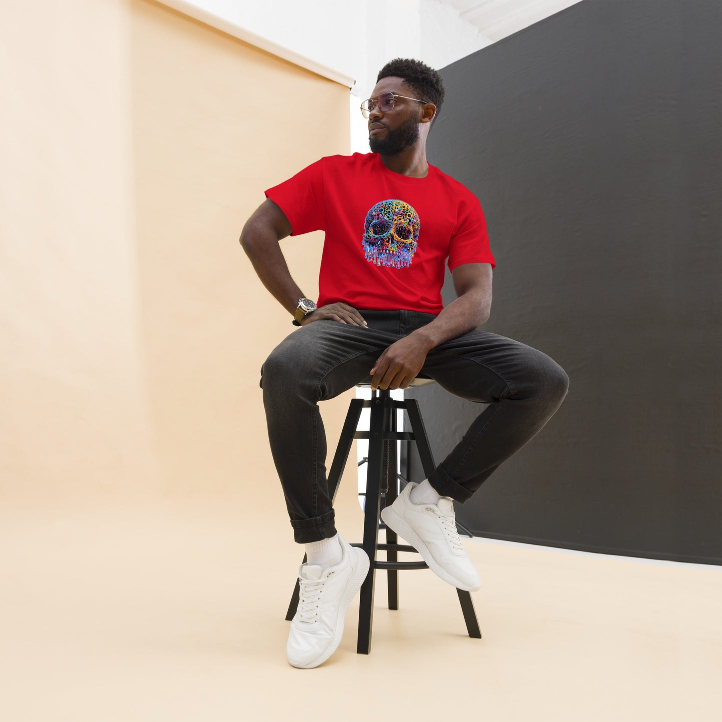 GraffyTees Colorful dripping Skull Men's classic tee