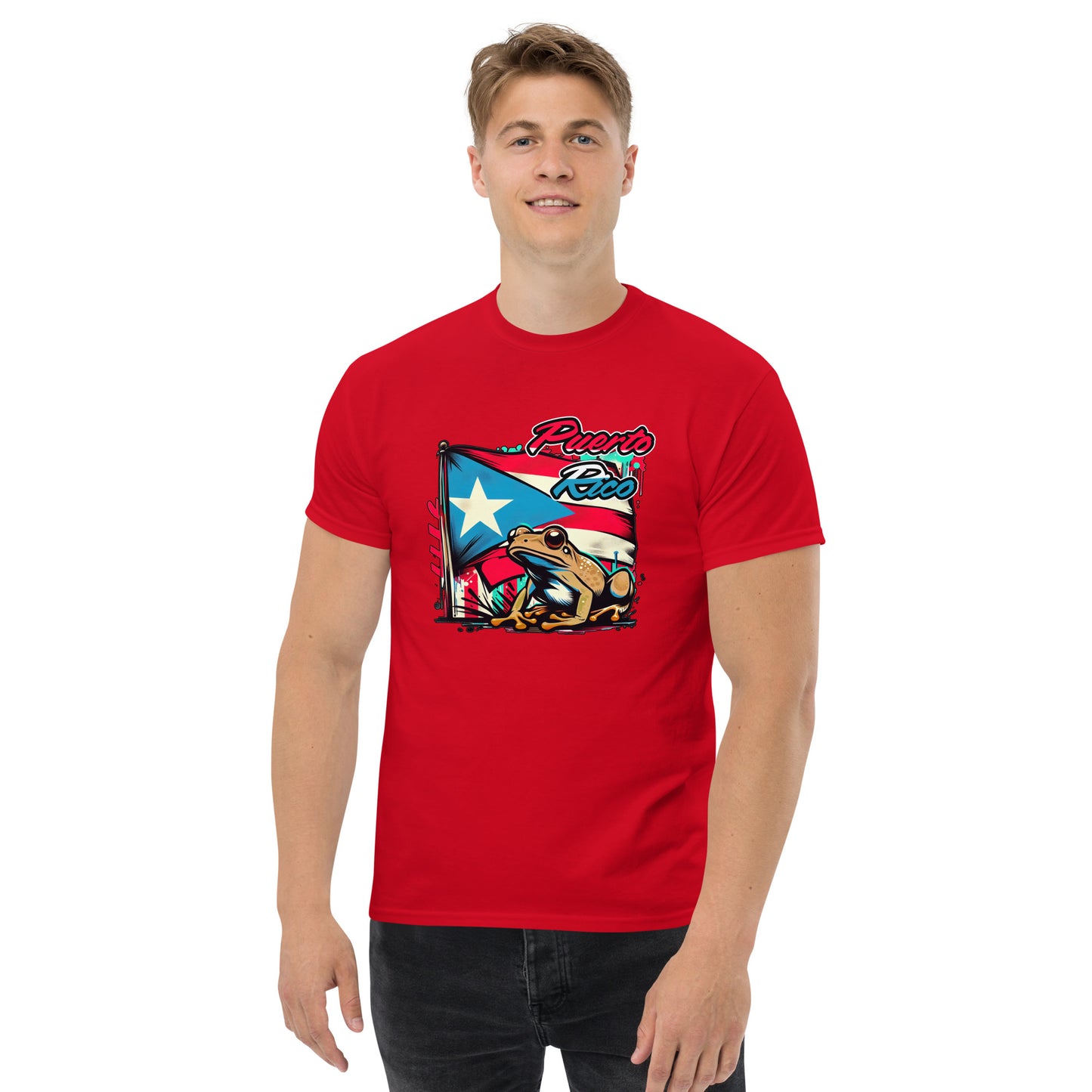 Graffytees Puerto Rico flag and coqui Men's classic tee