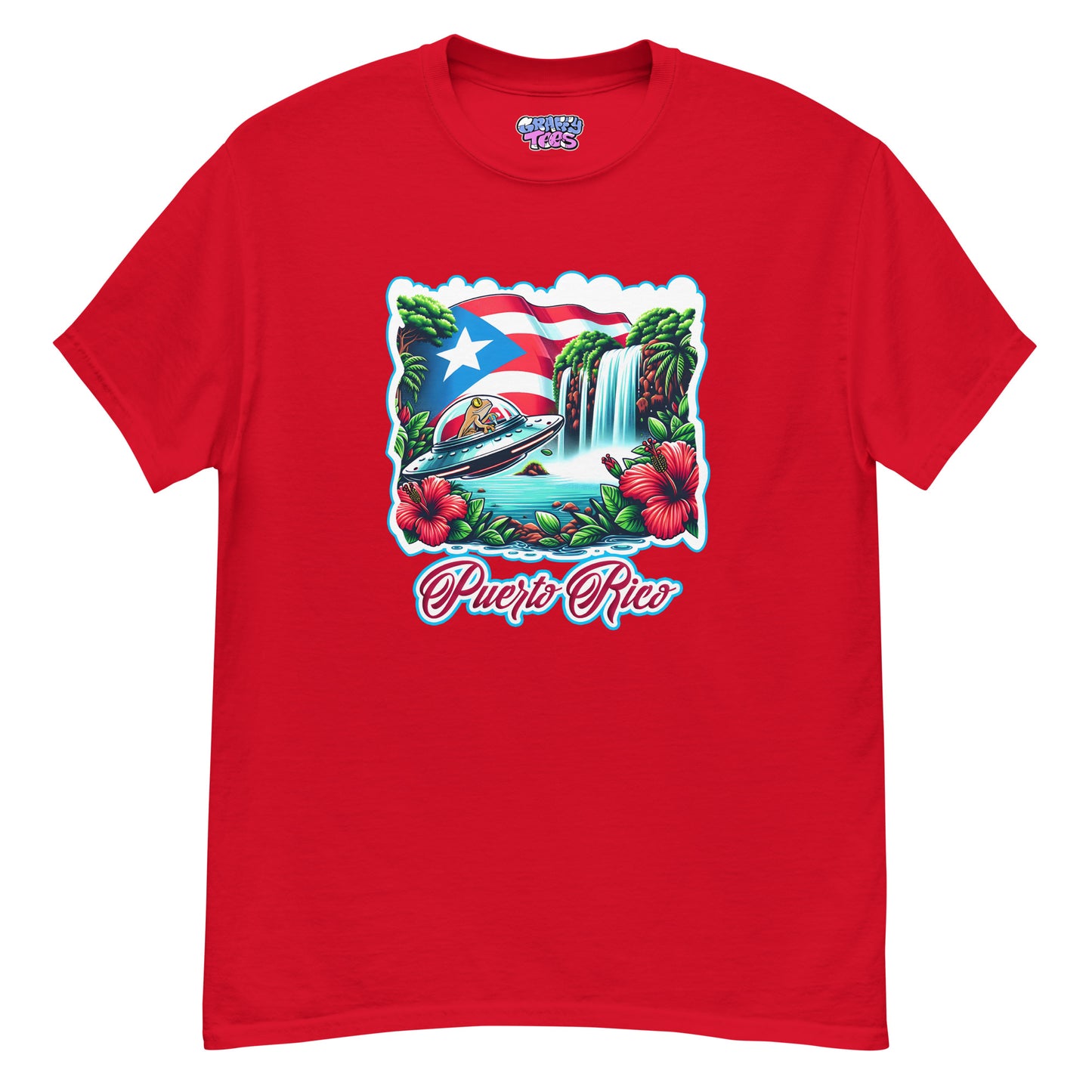 Graffytees Puerto Rico Coqui in UFO Men's classic tee