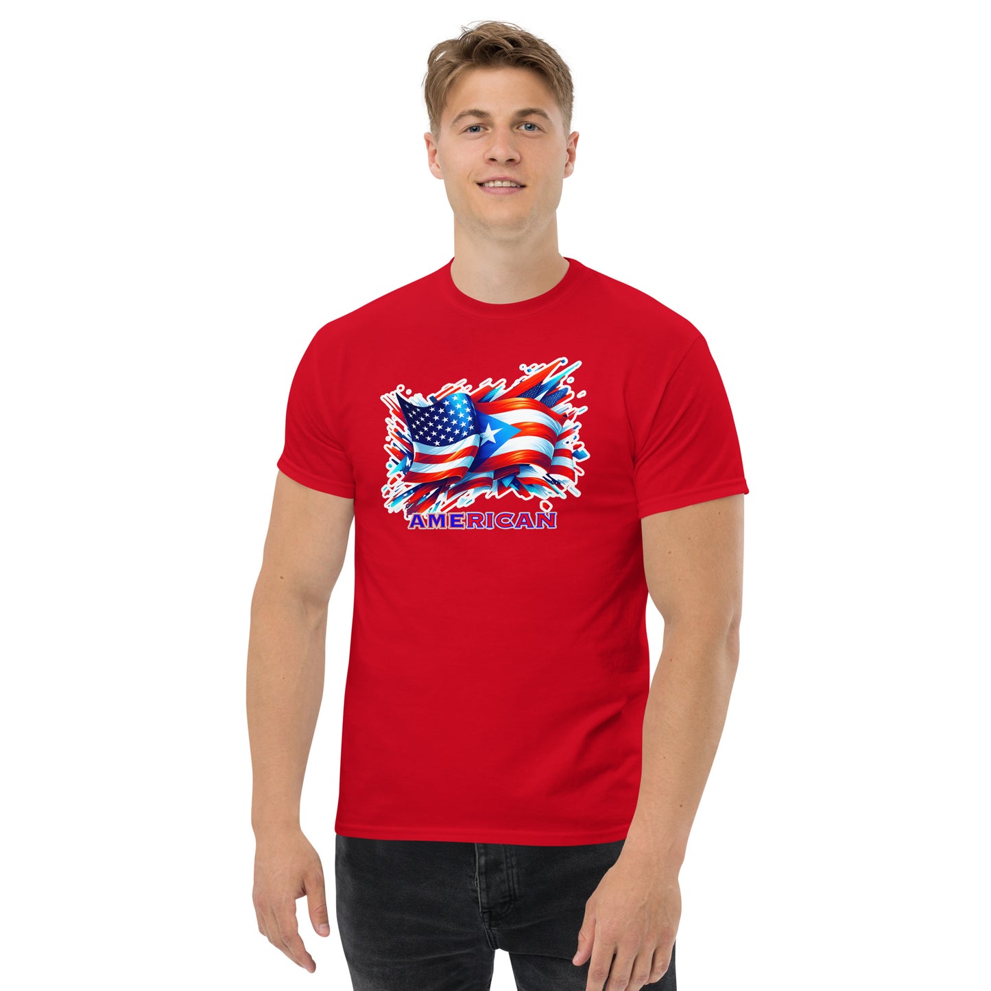 Graffytees AME-RICAN Graffiti flags US-PR Men's classic tee