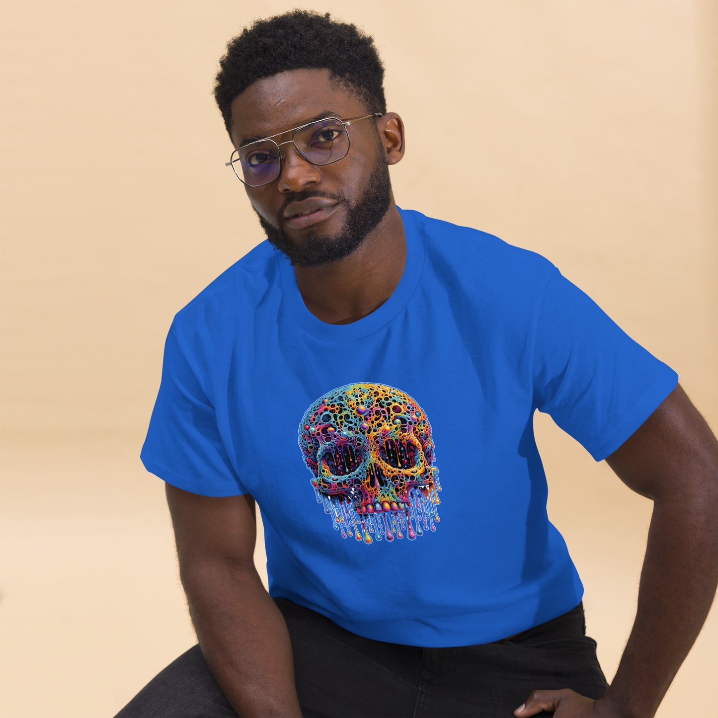 GraffyTees Colorful dripping Skull Men's classic tee