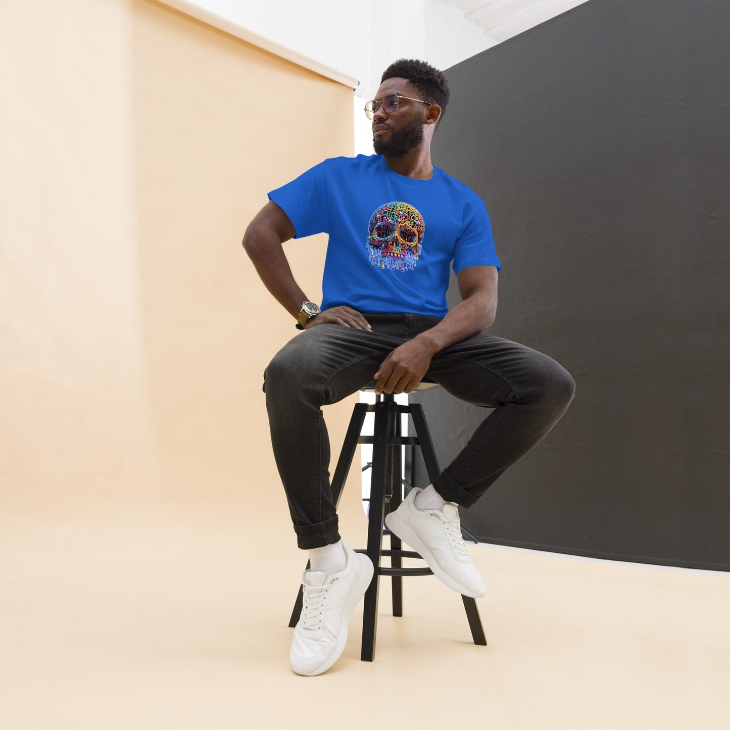GraffyTees Colorful dripping Skull Men's classic tee