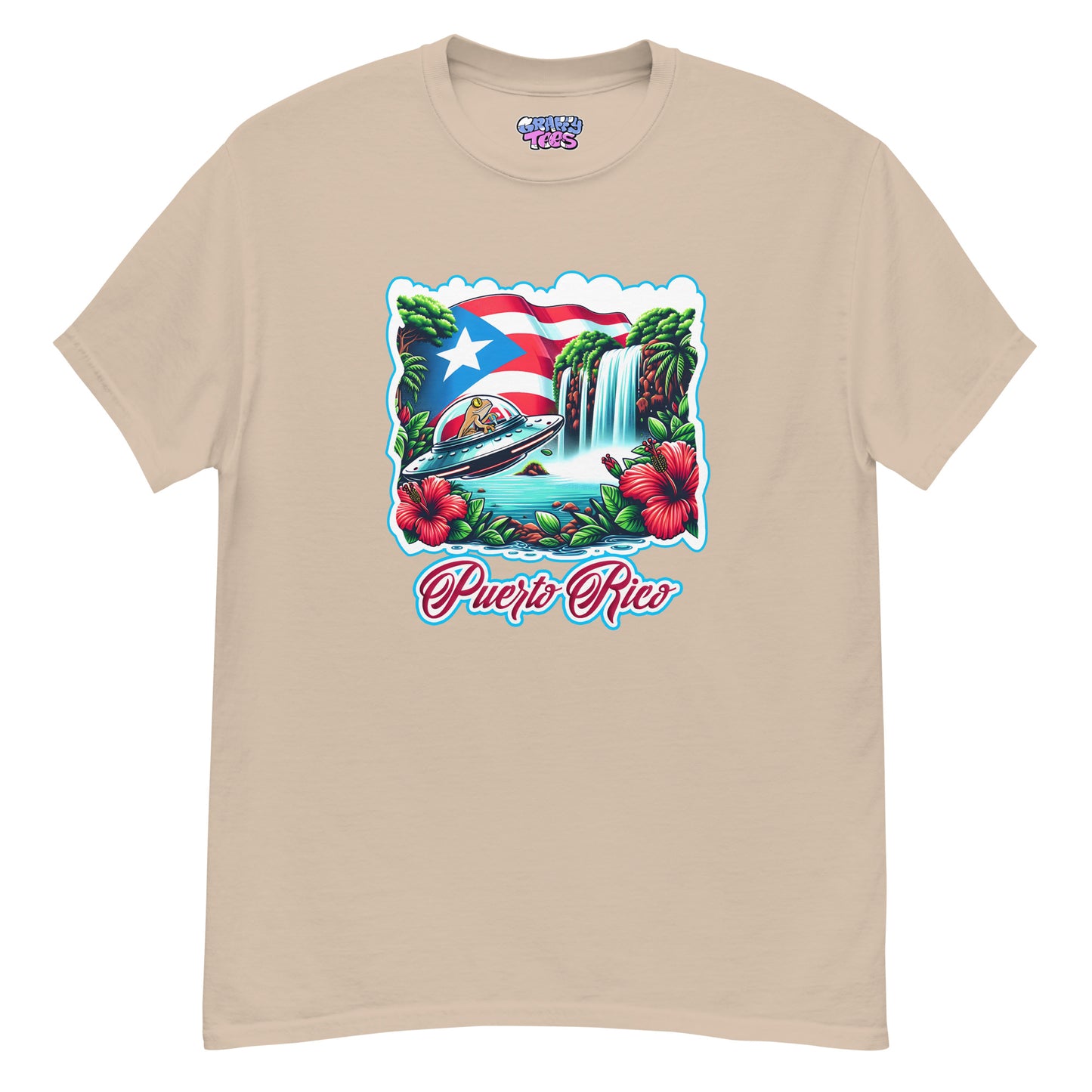 Graffytees Puerto Rico Coqui in UFO Men's classic tee