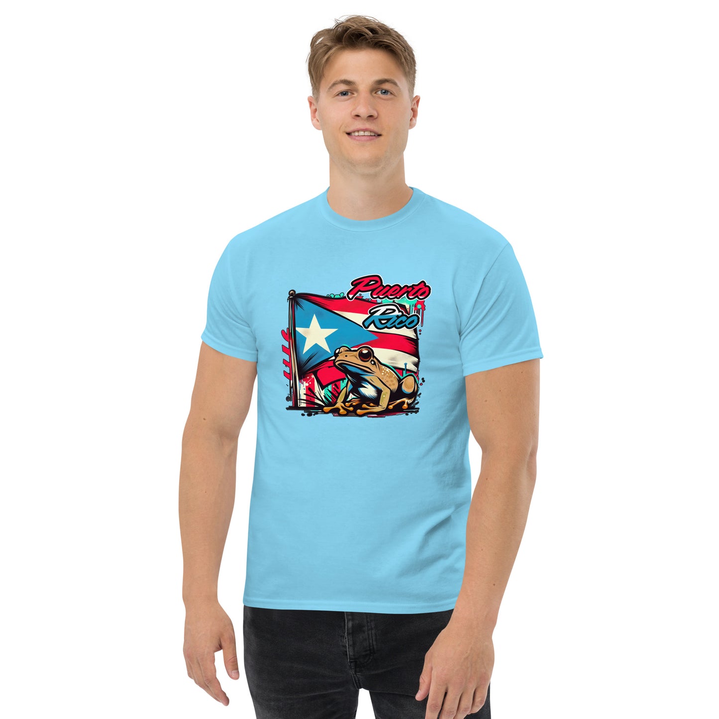 Graffytees Puerto Rico flag and coqui Men's classic tee
