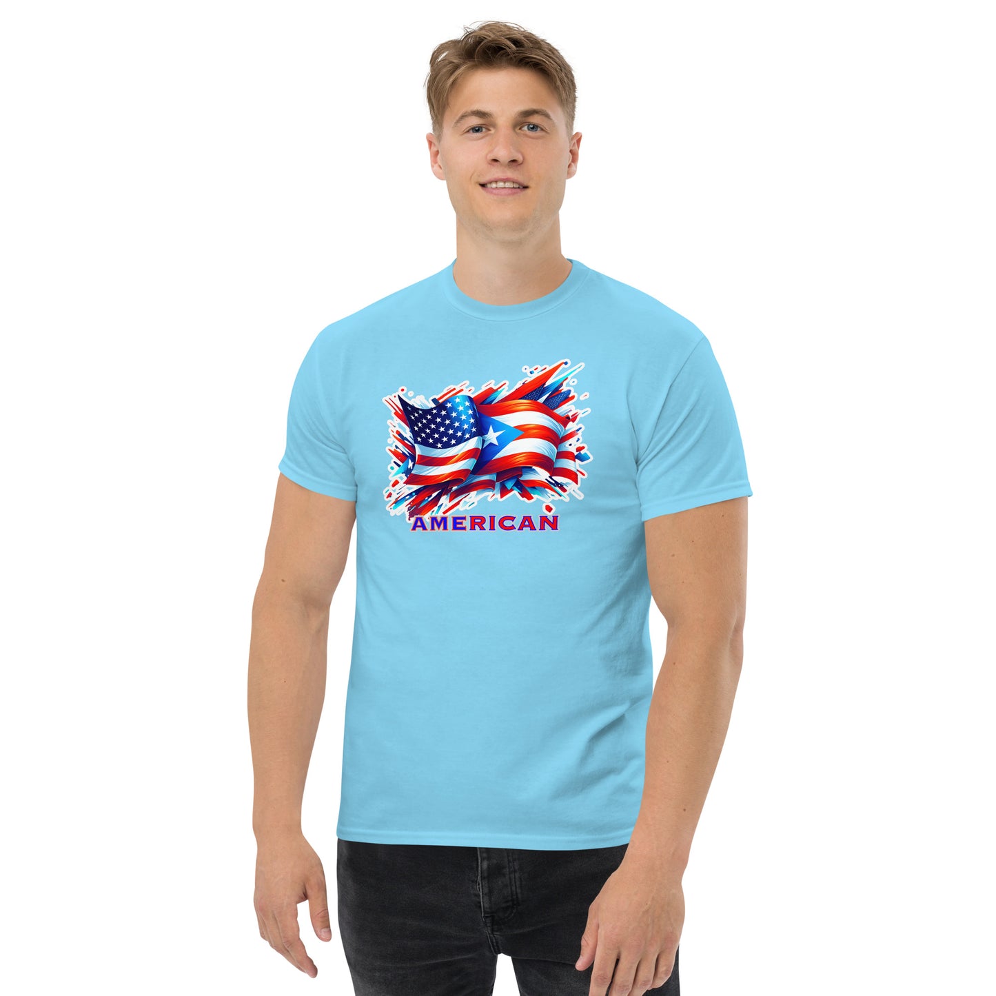 Graffytees AME-RICAN Graffiti flags US-PR Men's classic tee