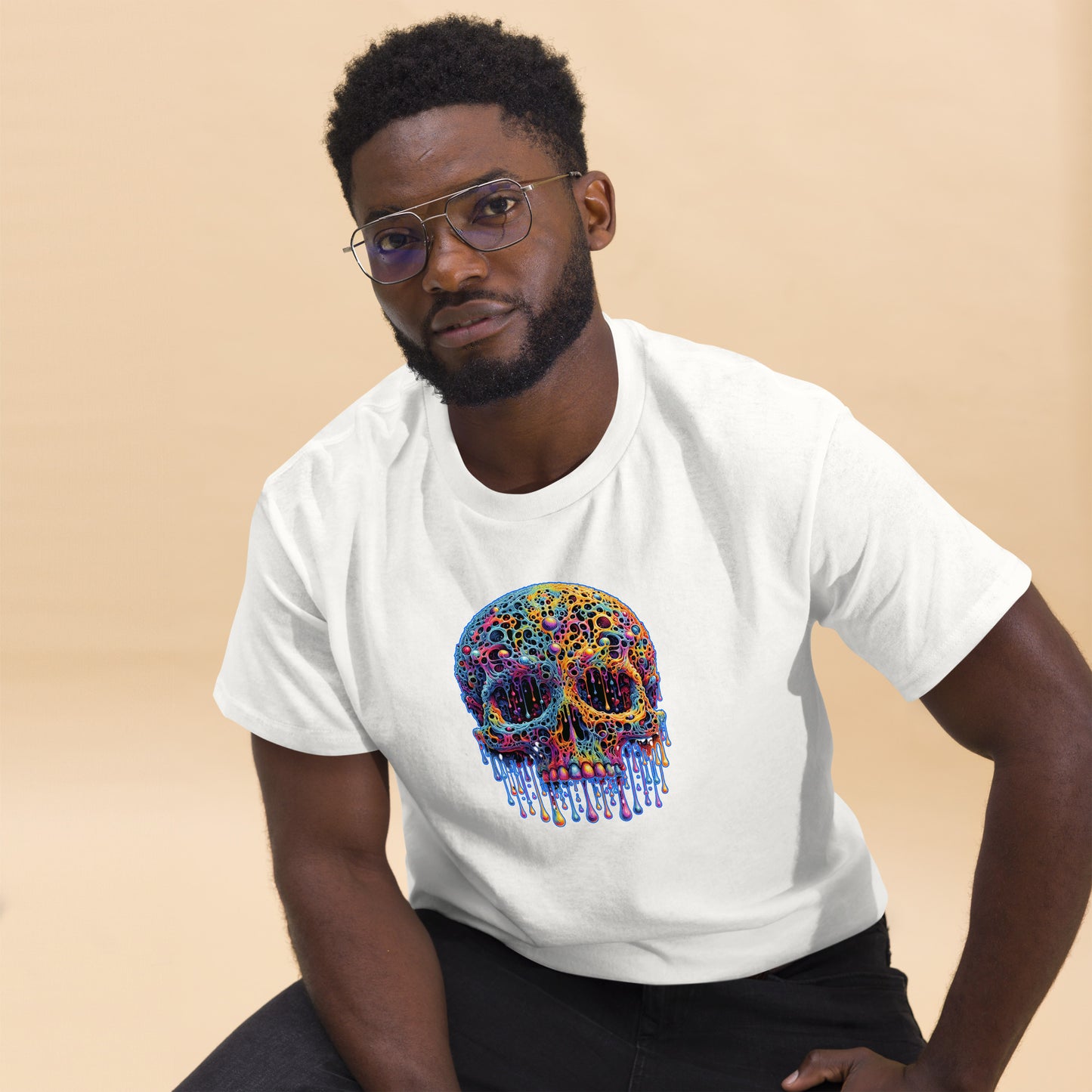 GraffyTees Colorful dripping Skull Men's classic tee