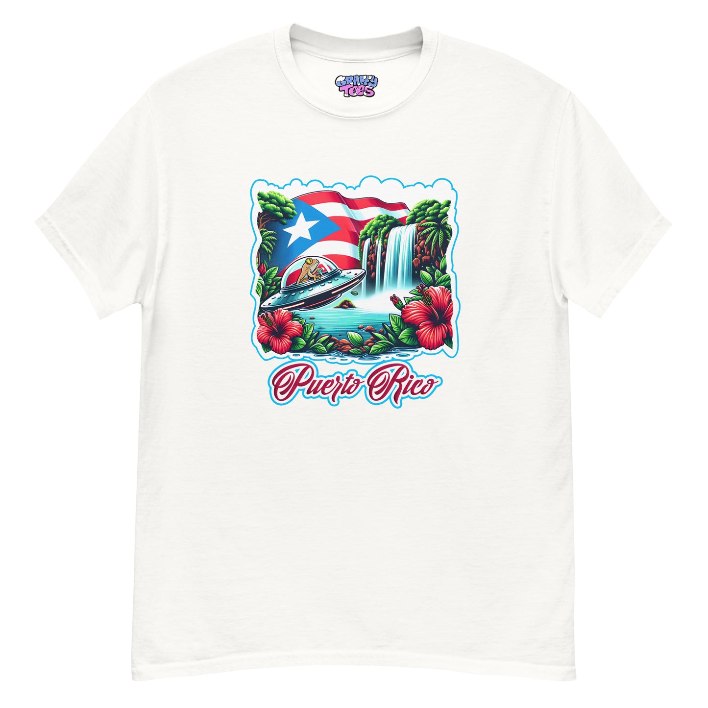 Graffytees Puerto Rico Coqui in UFO Men's classic tee