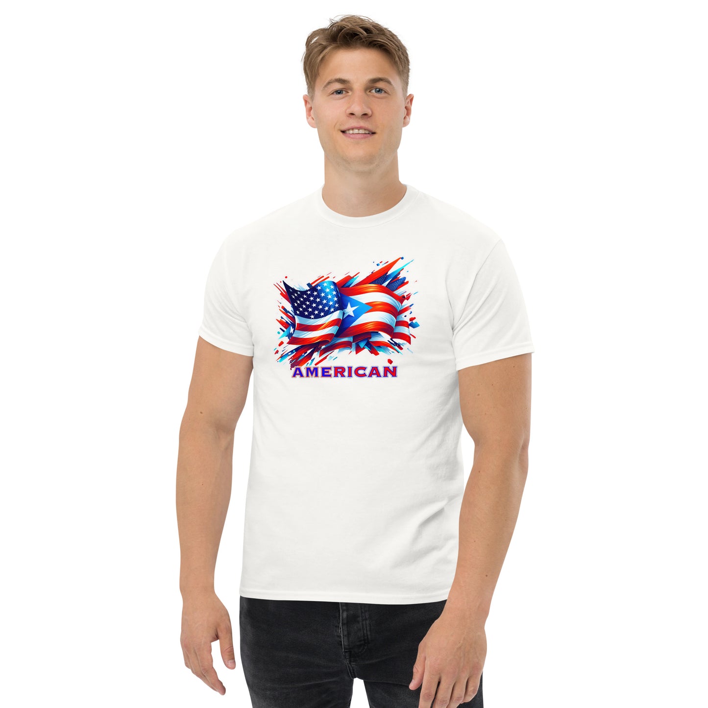Graffytees AME-RICAN Graffiti flags US-PR Men's classic tee
