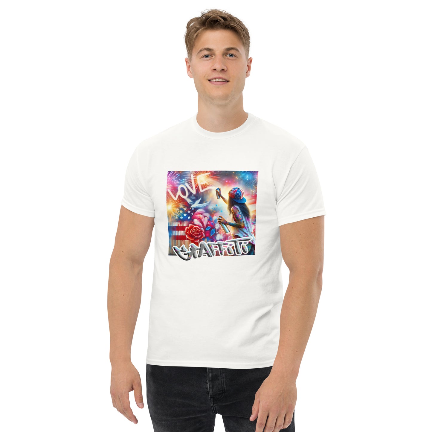 Graffytees Lady Vandall Love message Men's classic tee