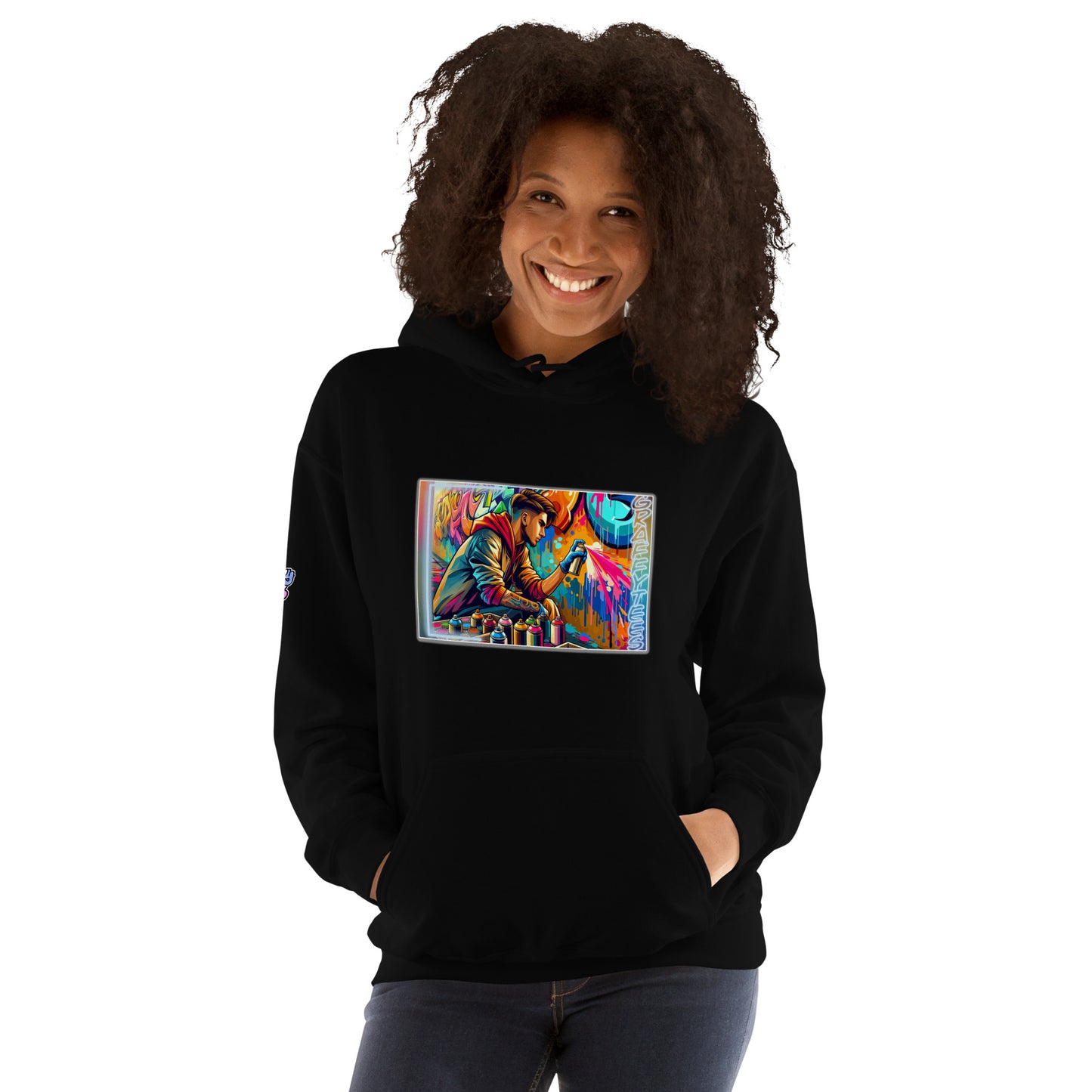 GraffyTees Vandal Artist Creating a Mural Unisex Hoodie