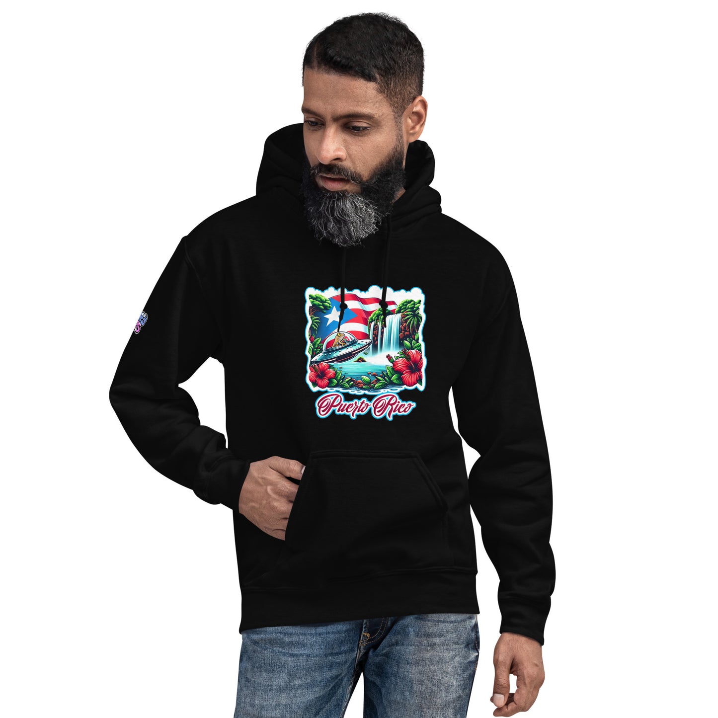 Graffytees Puerto Rico Coqui in UFO Unisex Hoodie