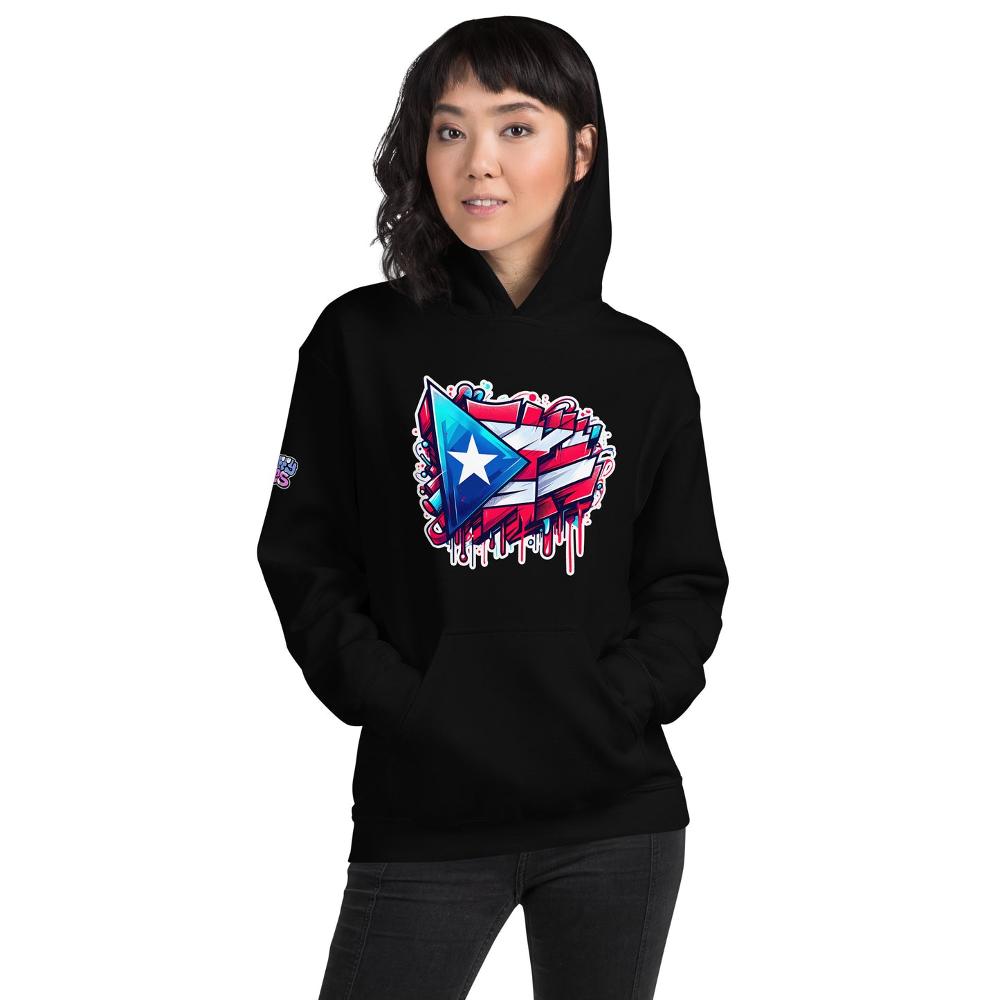 Graffytees graffiti Puerto Rican Flag Unisex Hoodie