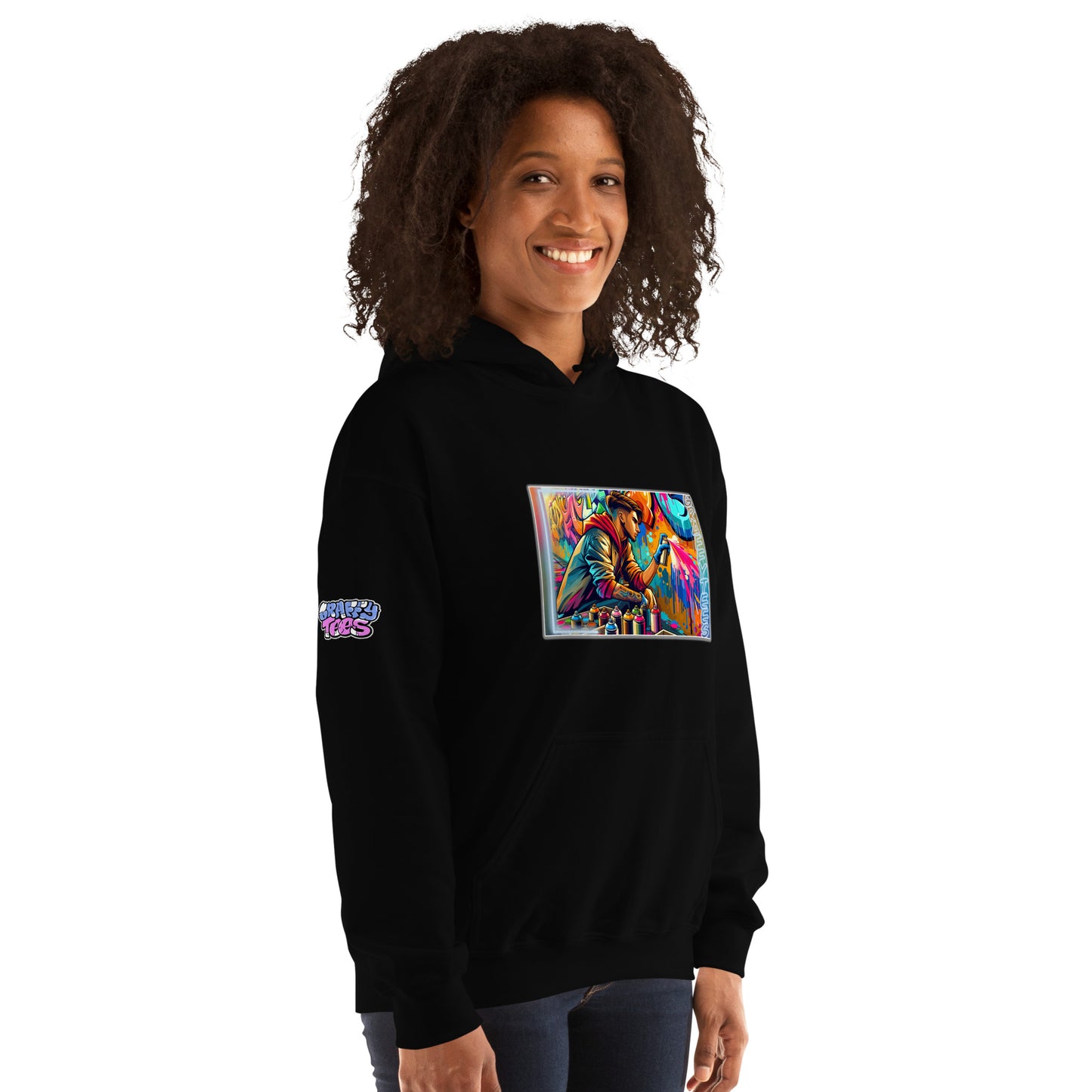 GraffyTees Vandal Artist Creating a Mural Unisex Hoodie