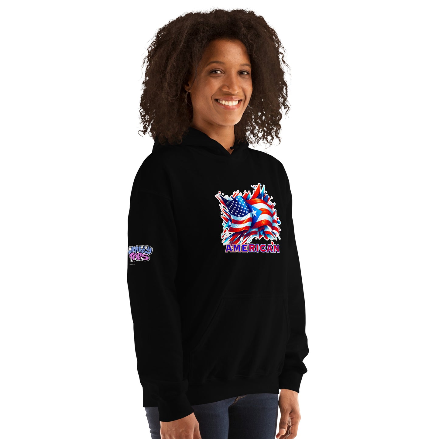 Graffytees AME-RICAN graffiti flags US-PR Unisex Hoodie