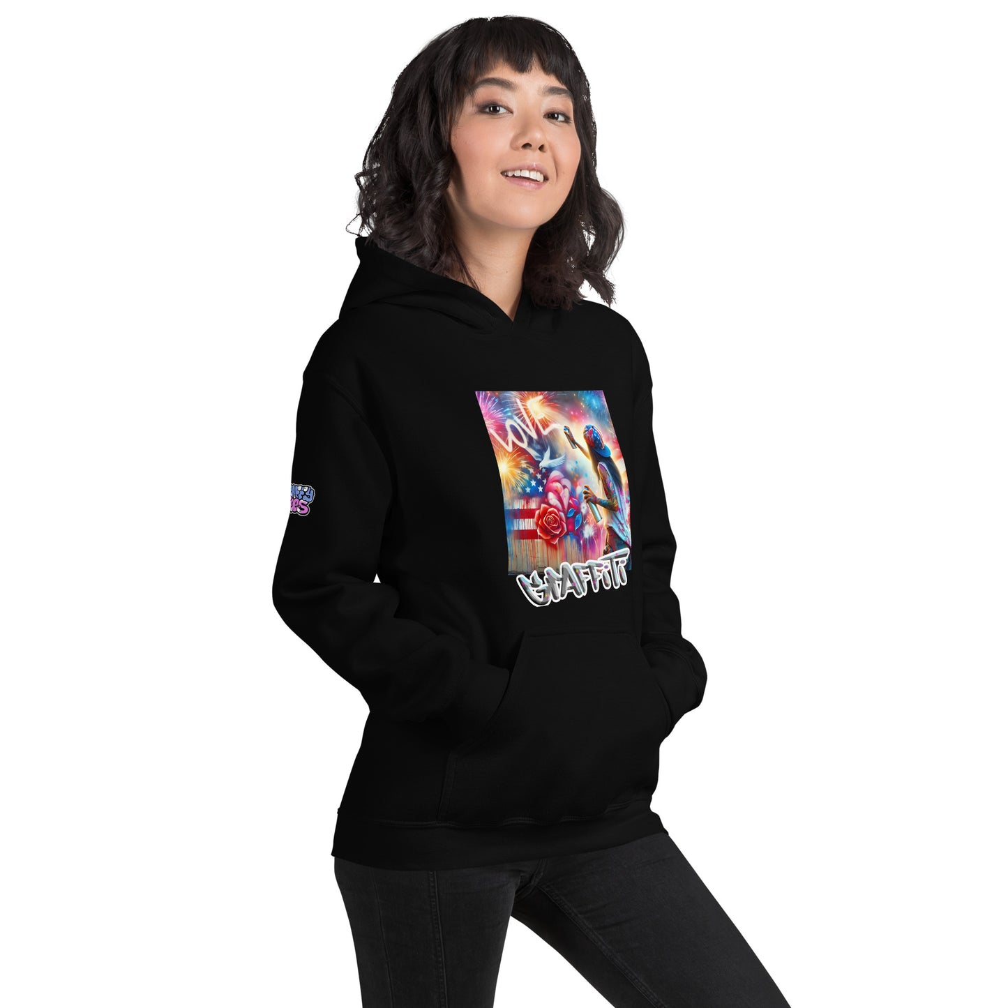 Graffytees Lady Vandal Love Message Unisex Hoodie