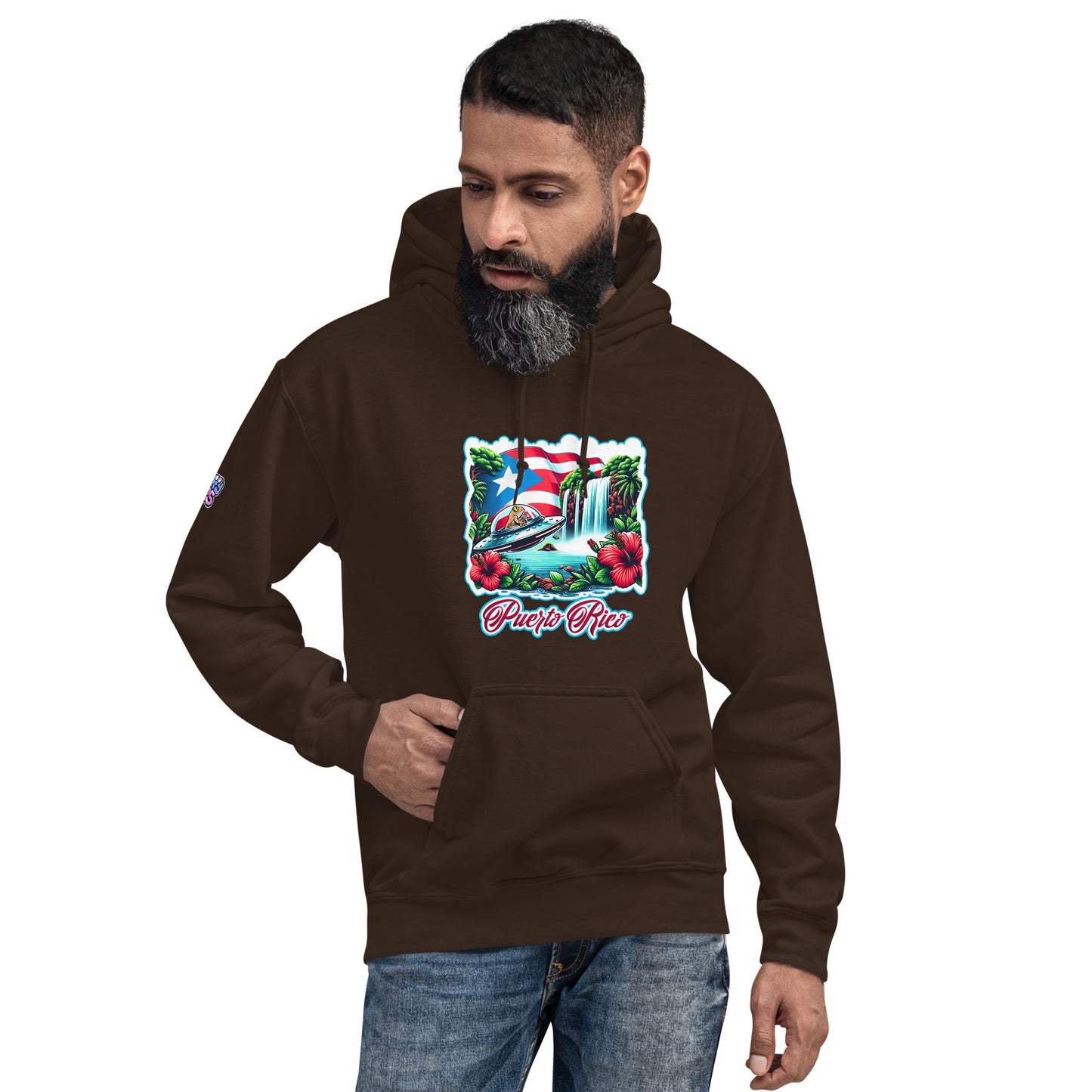 Graffytees Puerto Rico Coqui in UFO Unisex Hoodie