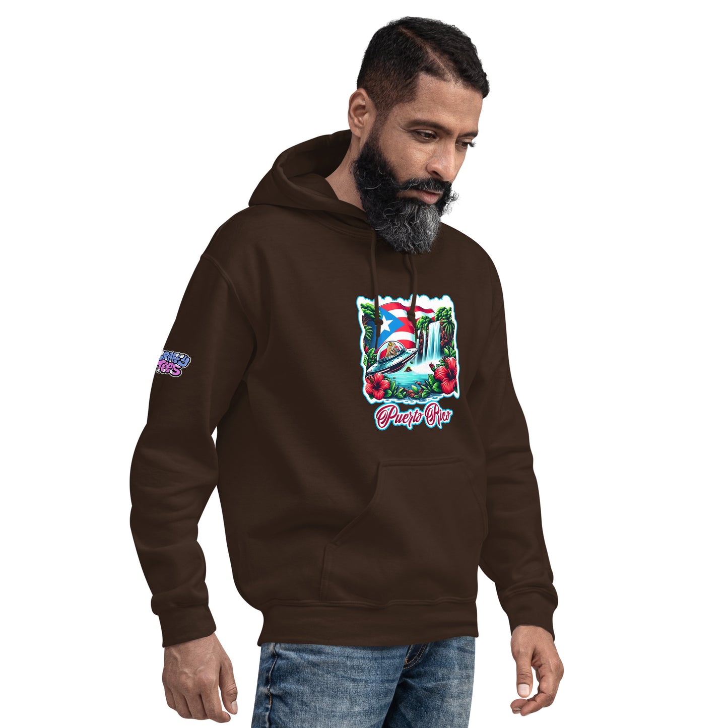 Graffytees Puerto Rico Coqui in UFO Unisex Hoodie