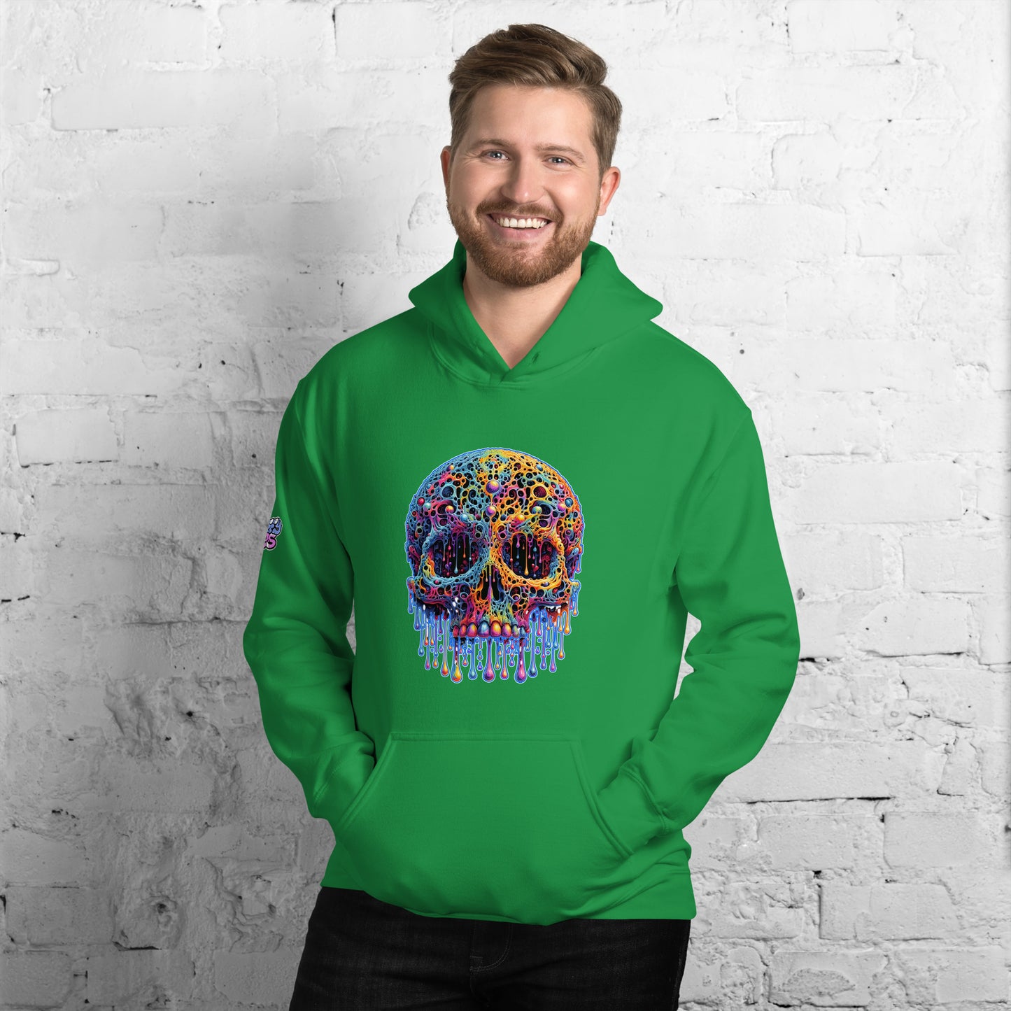 GraffyTees Colorful dripping Skull Unisex Hoodie