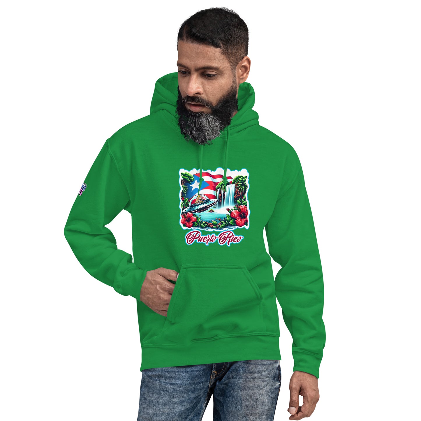 Graffytees Puerto Rico Coqui in UFO Unisex Hoodie