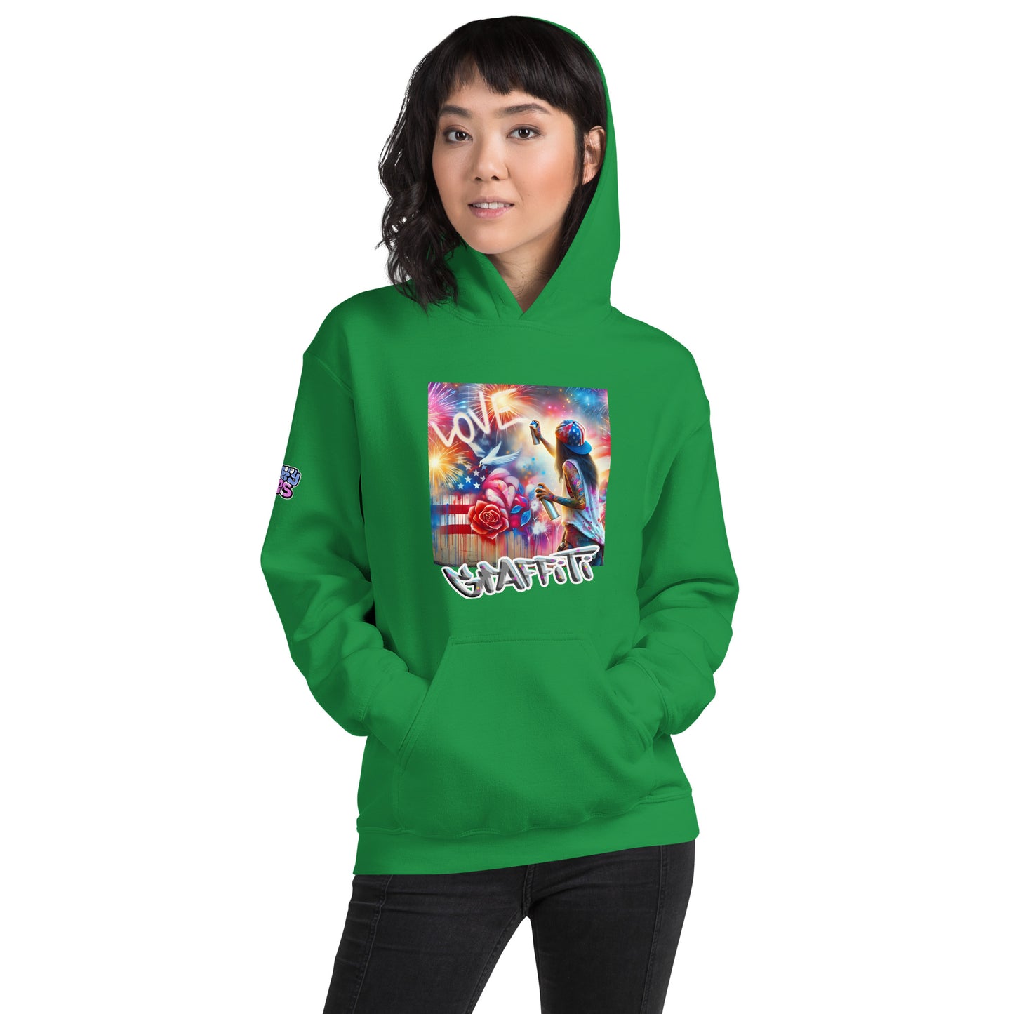 Graffytees Lady Vandal Love Message Unisex Hoodie